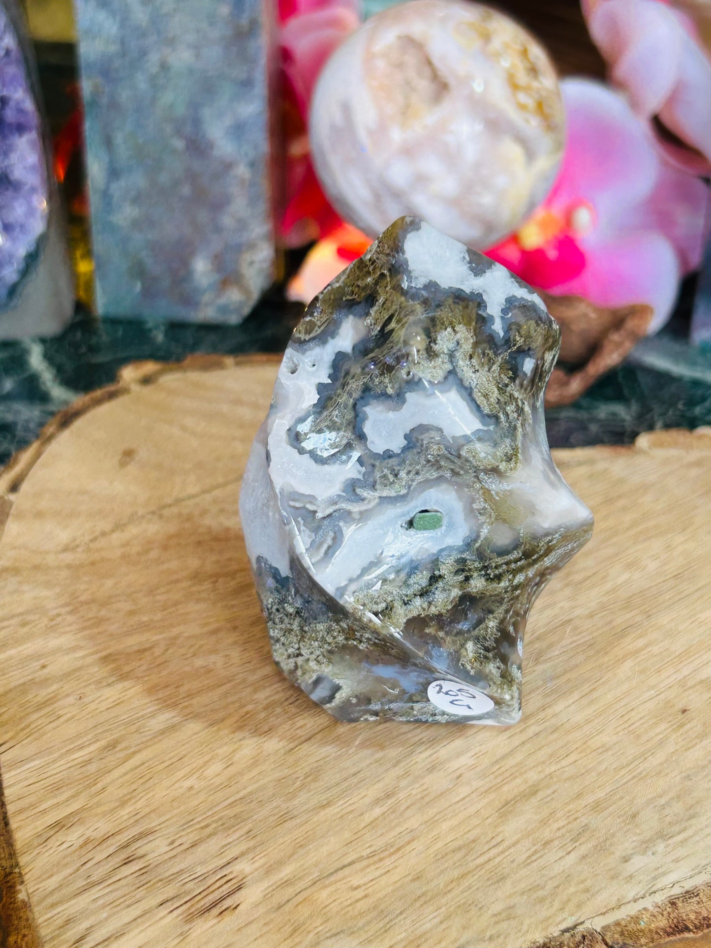 Moss agate flame