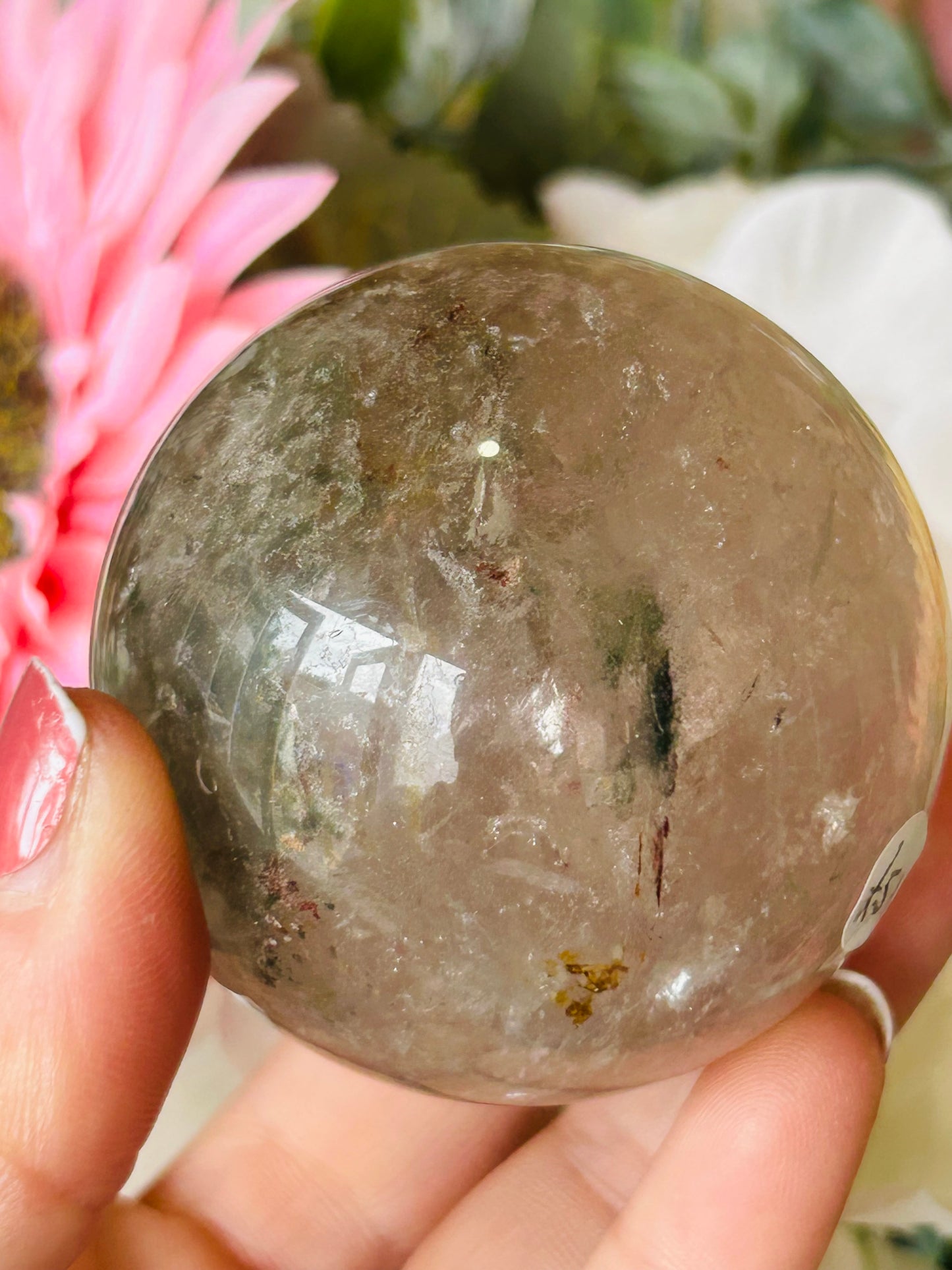 Garden quartz sphere