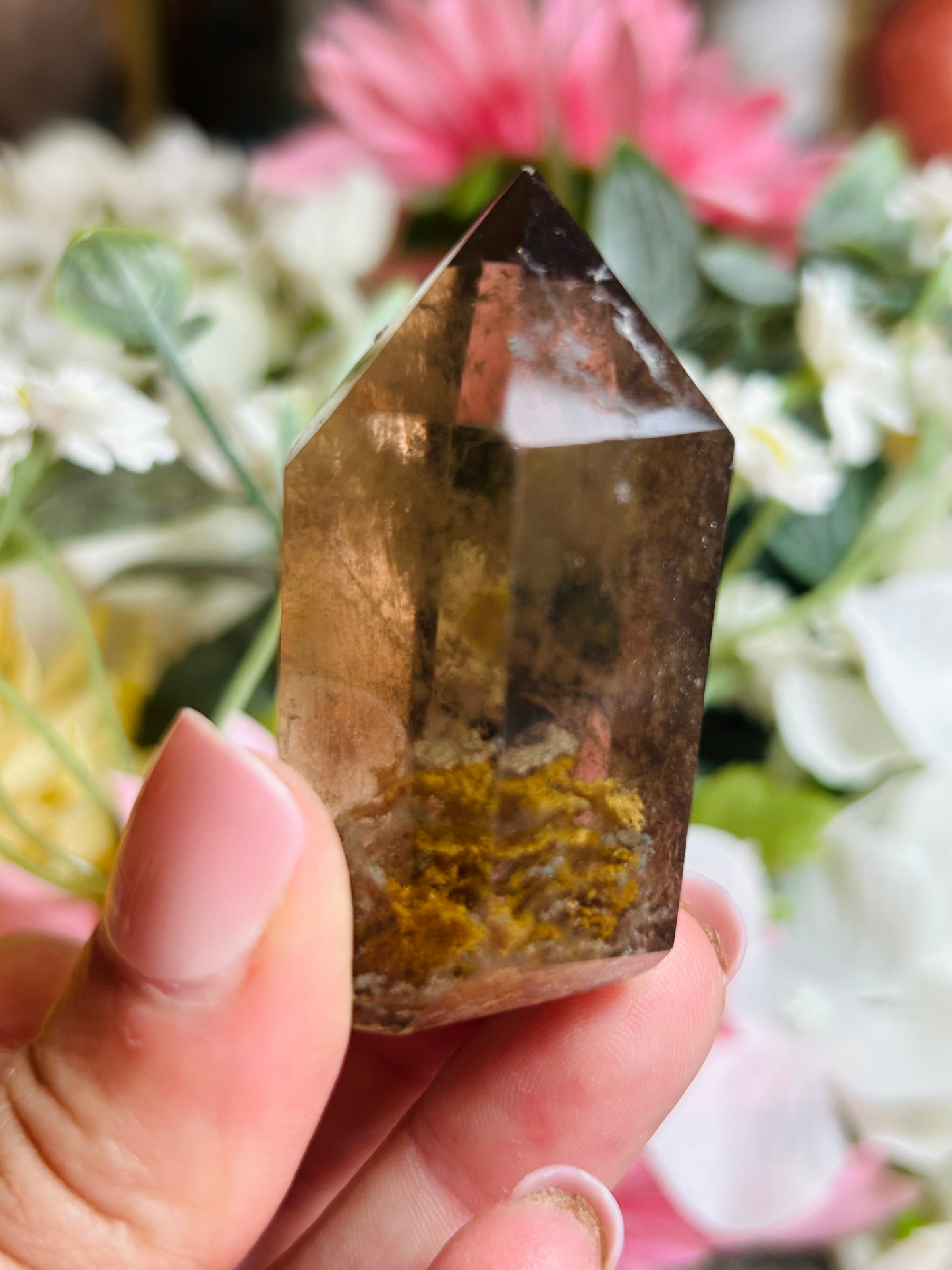 Smoky quartz with garden quartz