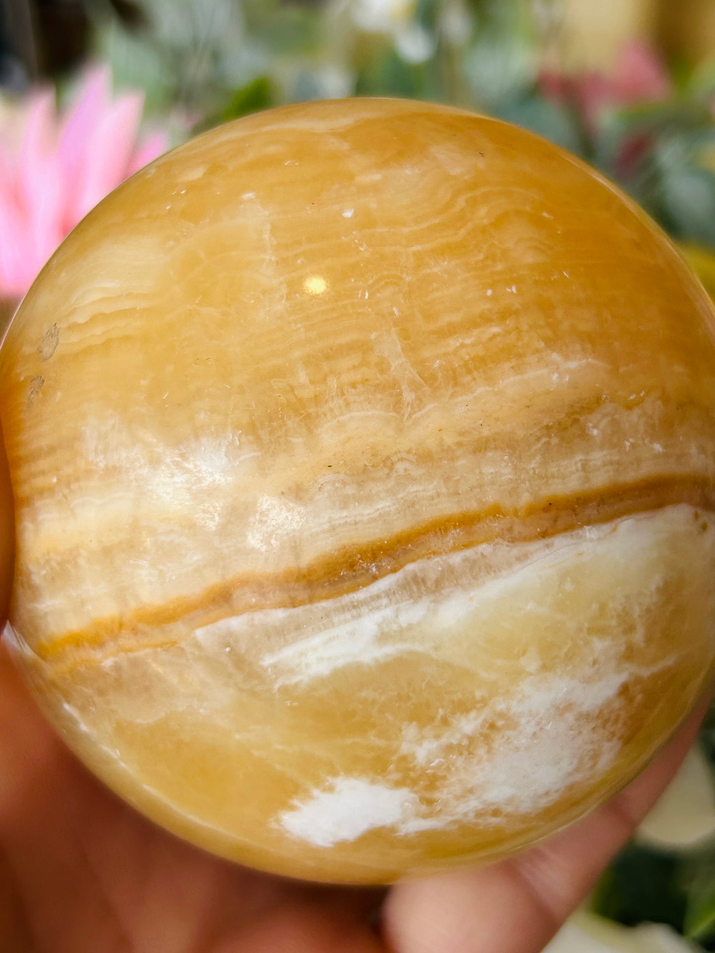 Orange calcite sphere