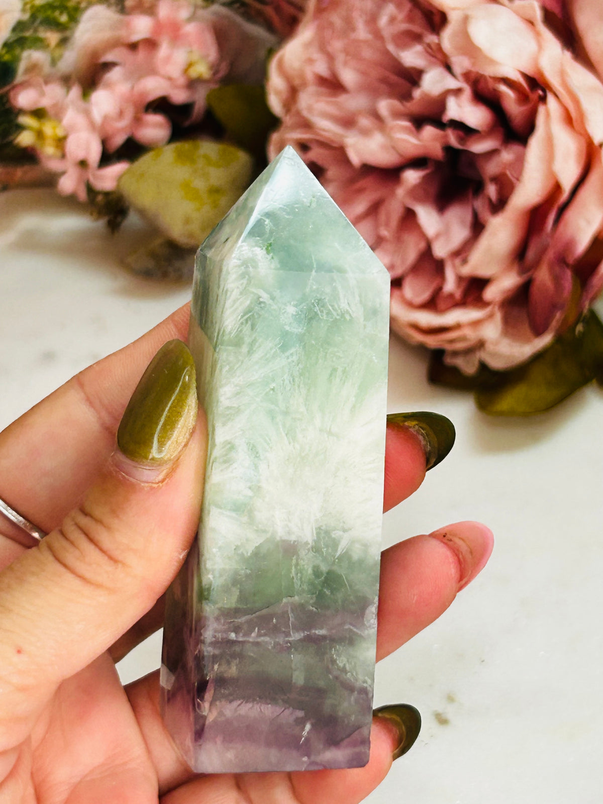 Feather fluorite tower