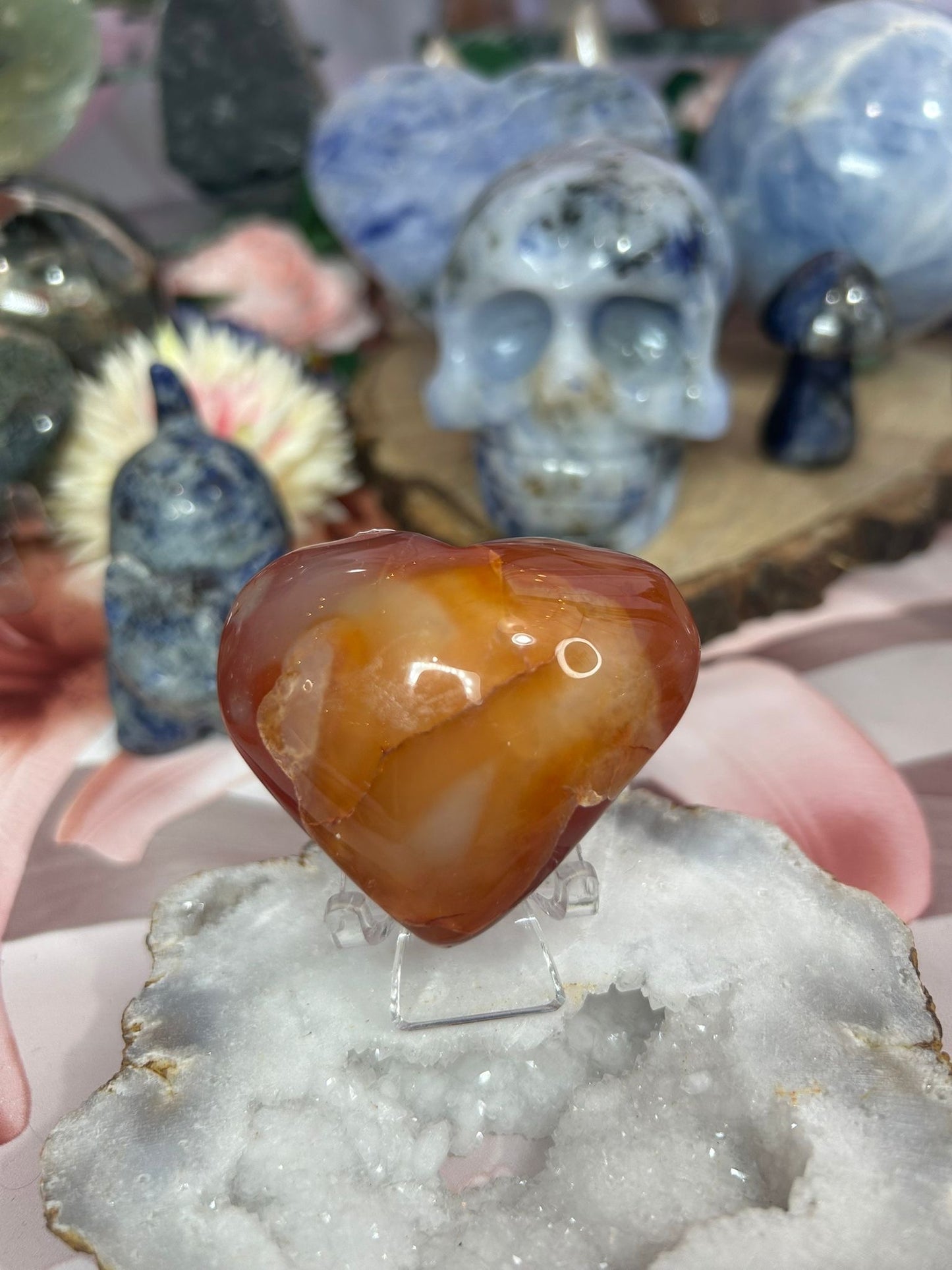Carnelian druzy heart