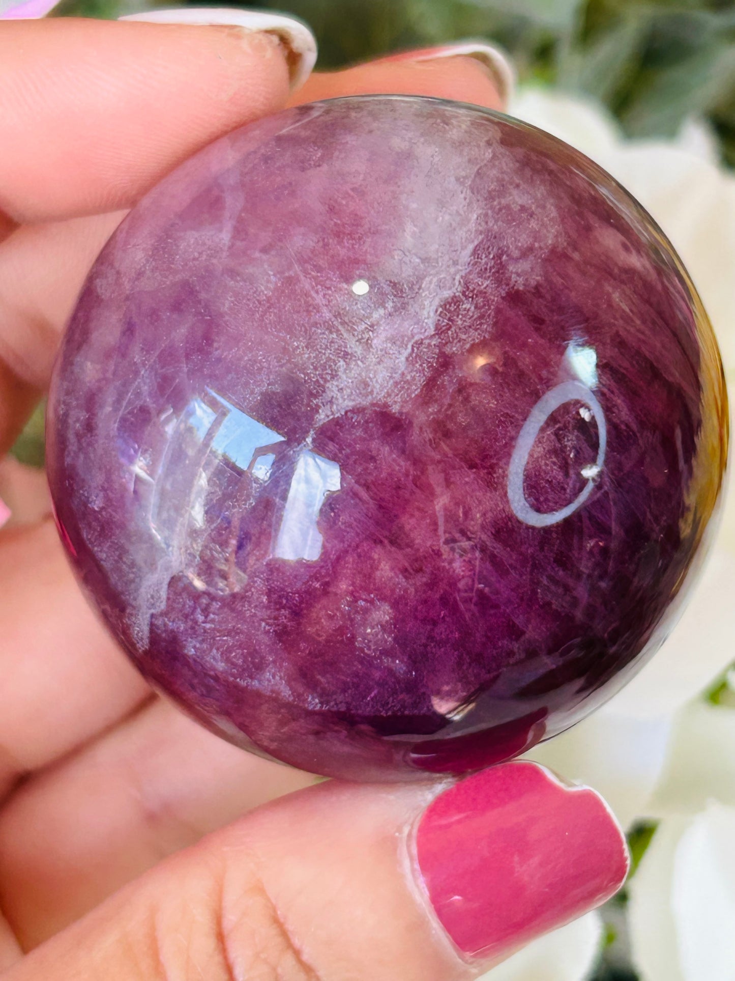 Purple fluorite sphere