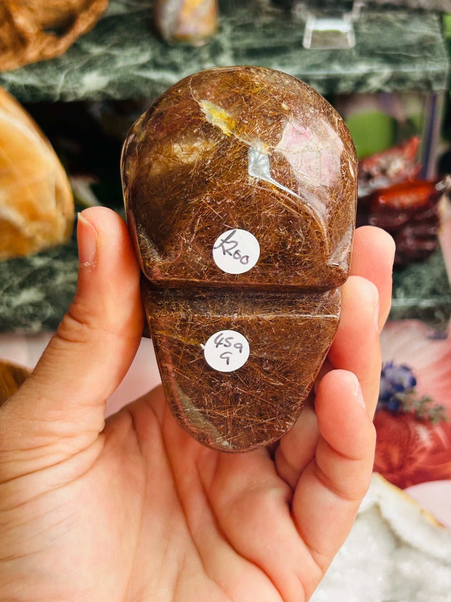 Red rutile skull