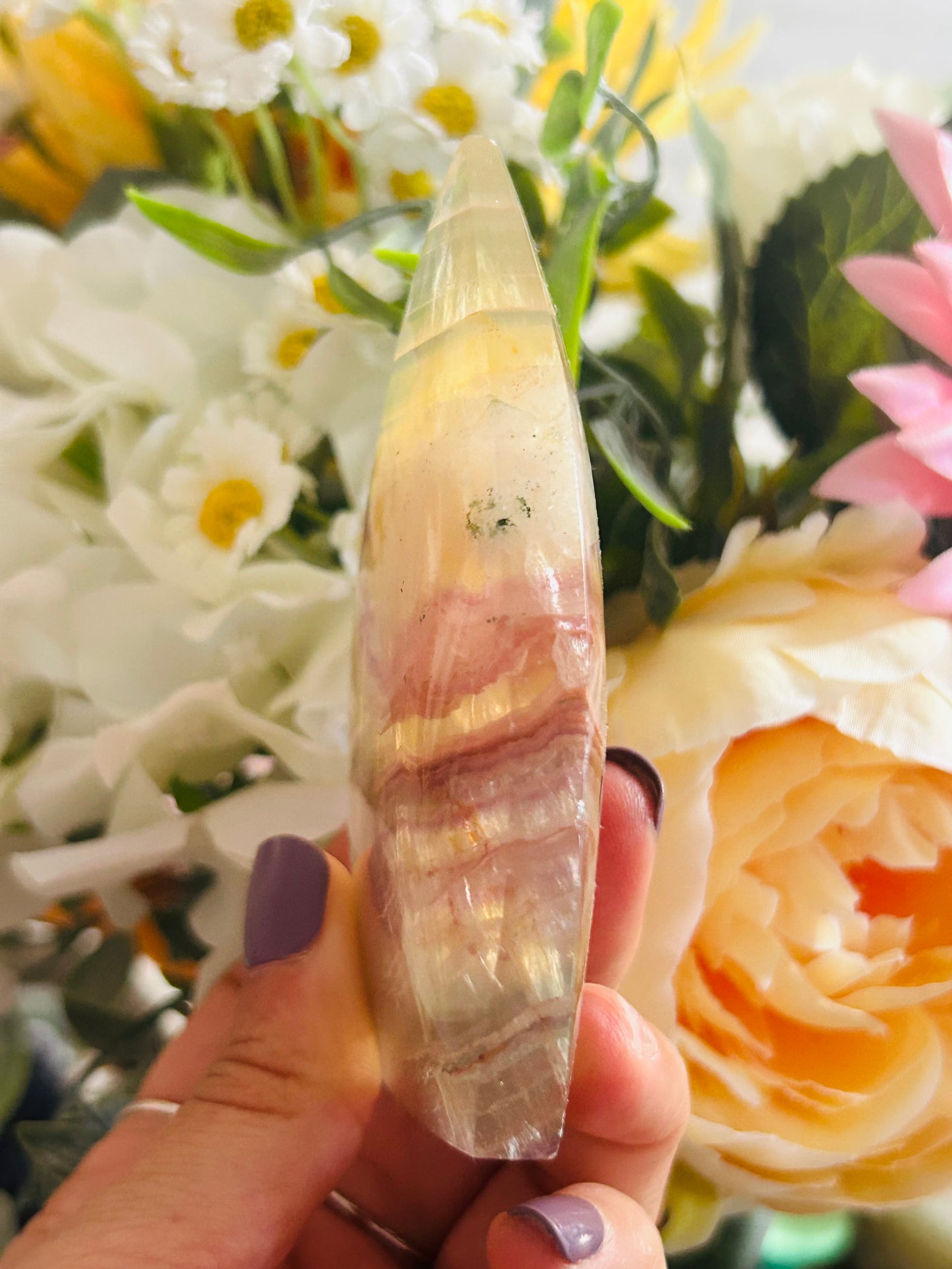 Yellow fluorite teardrop