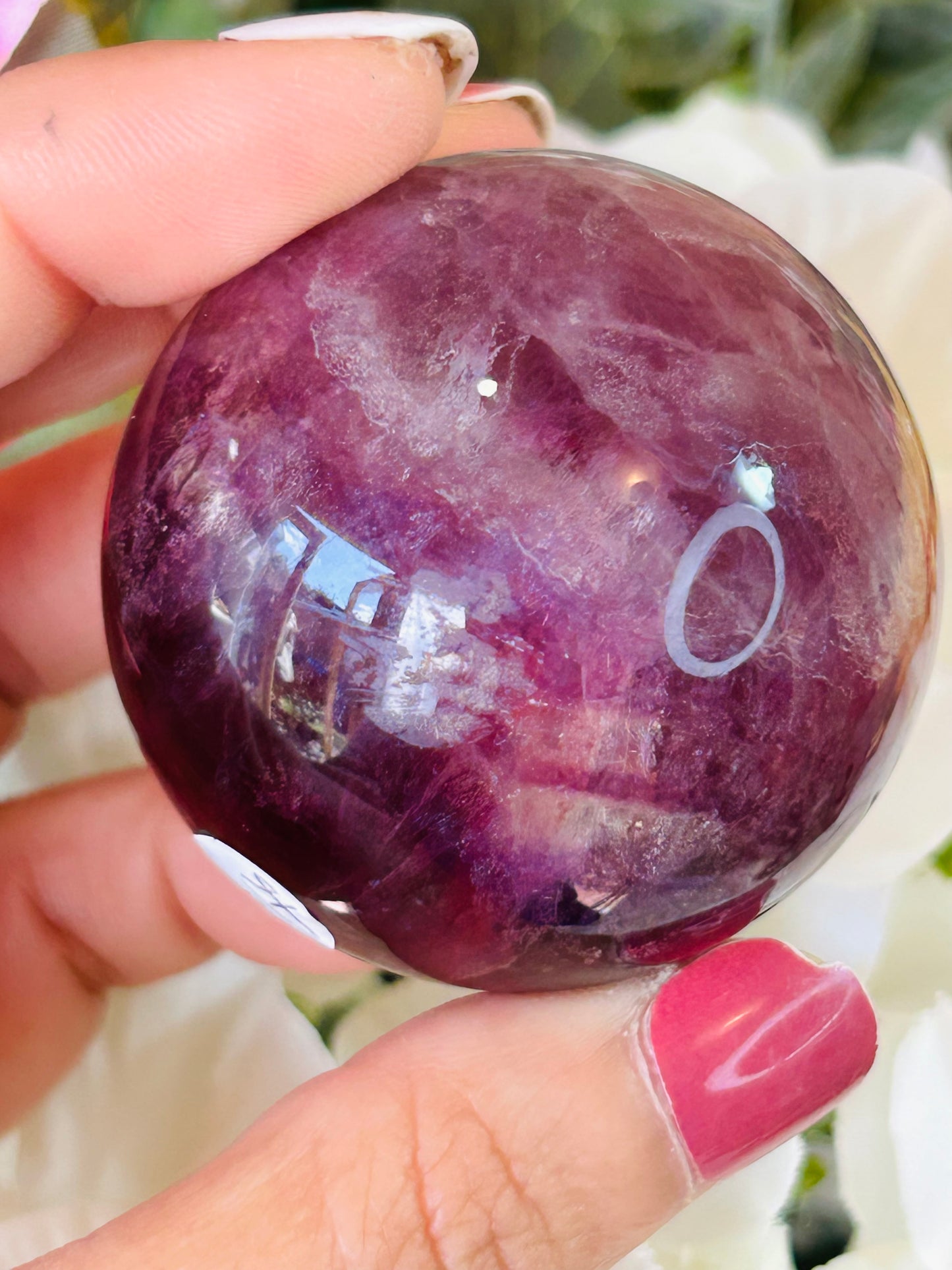 Purple fluorite sphere
