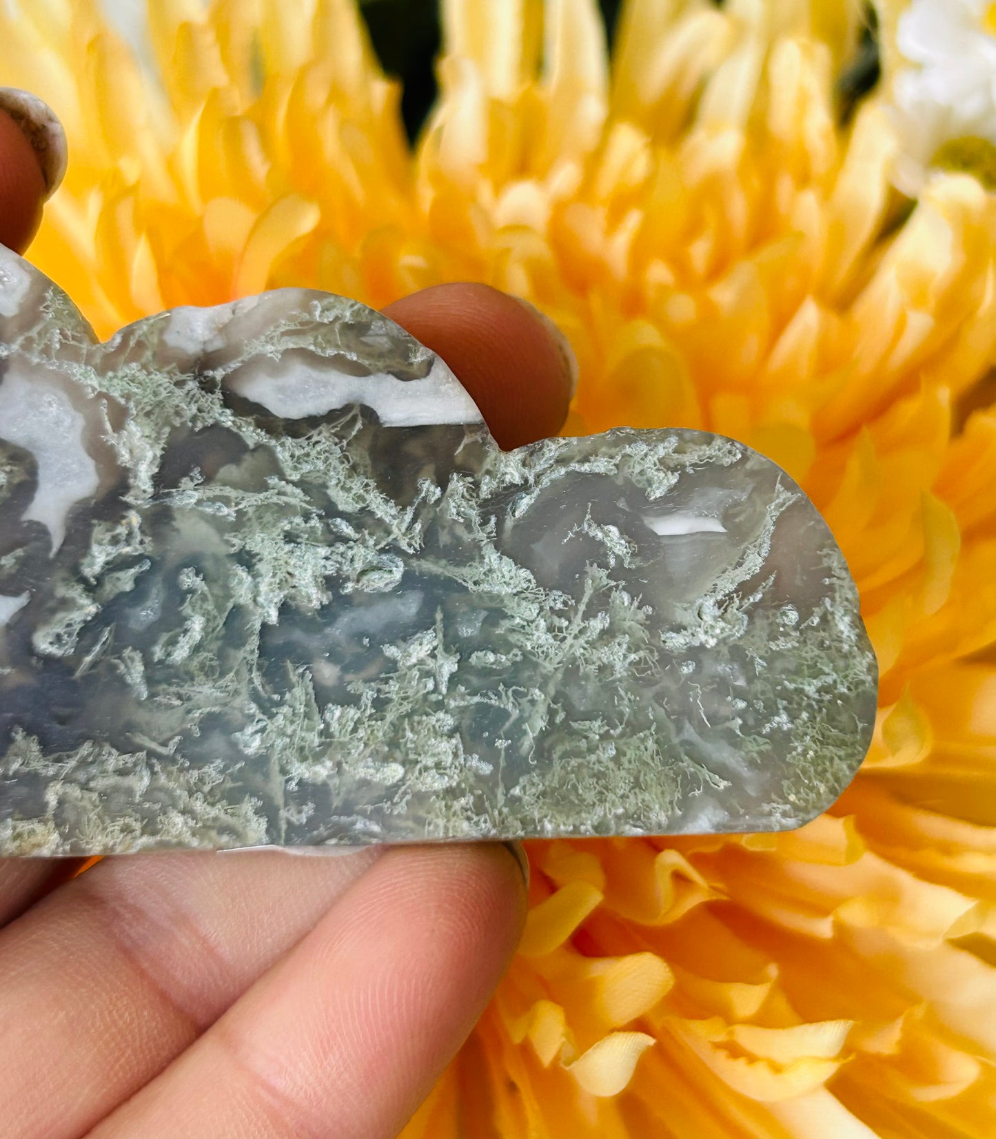 Druzy moss agate cloud