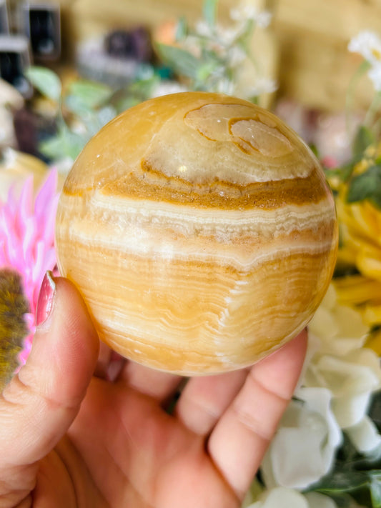 Orange calcite sphere
