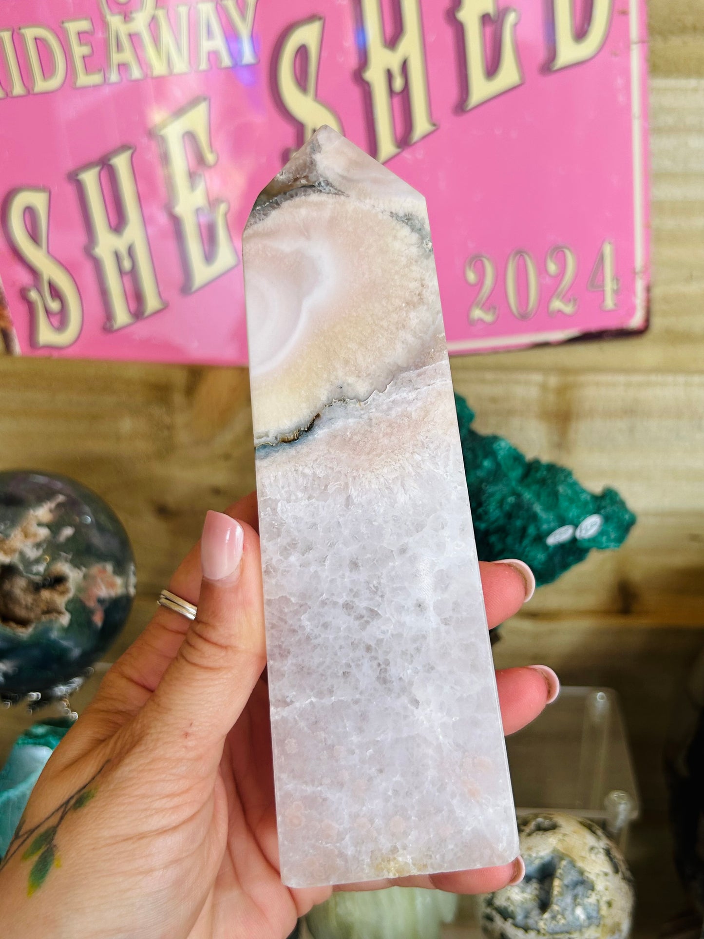 Pink amethyst tower