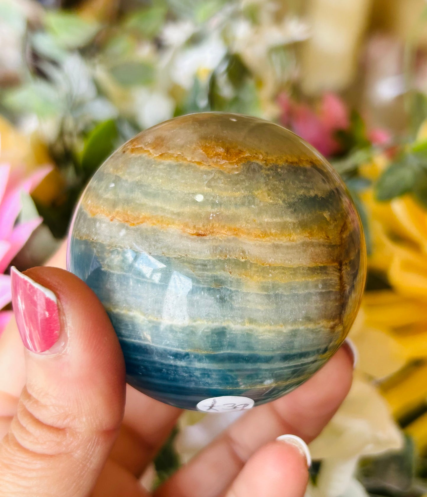 Blue onyx sphere