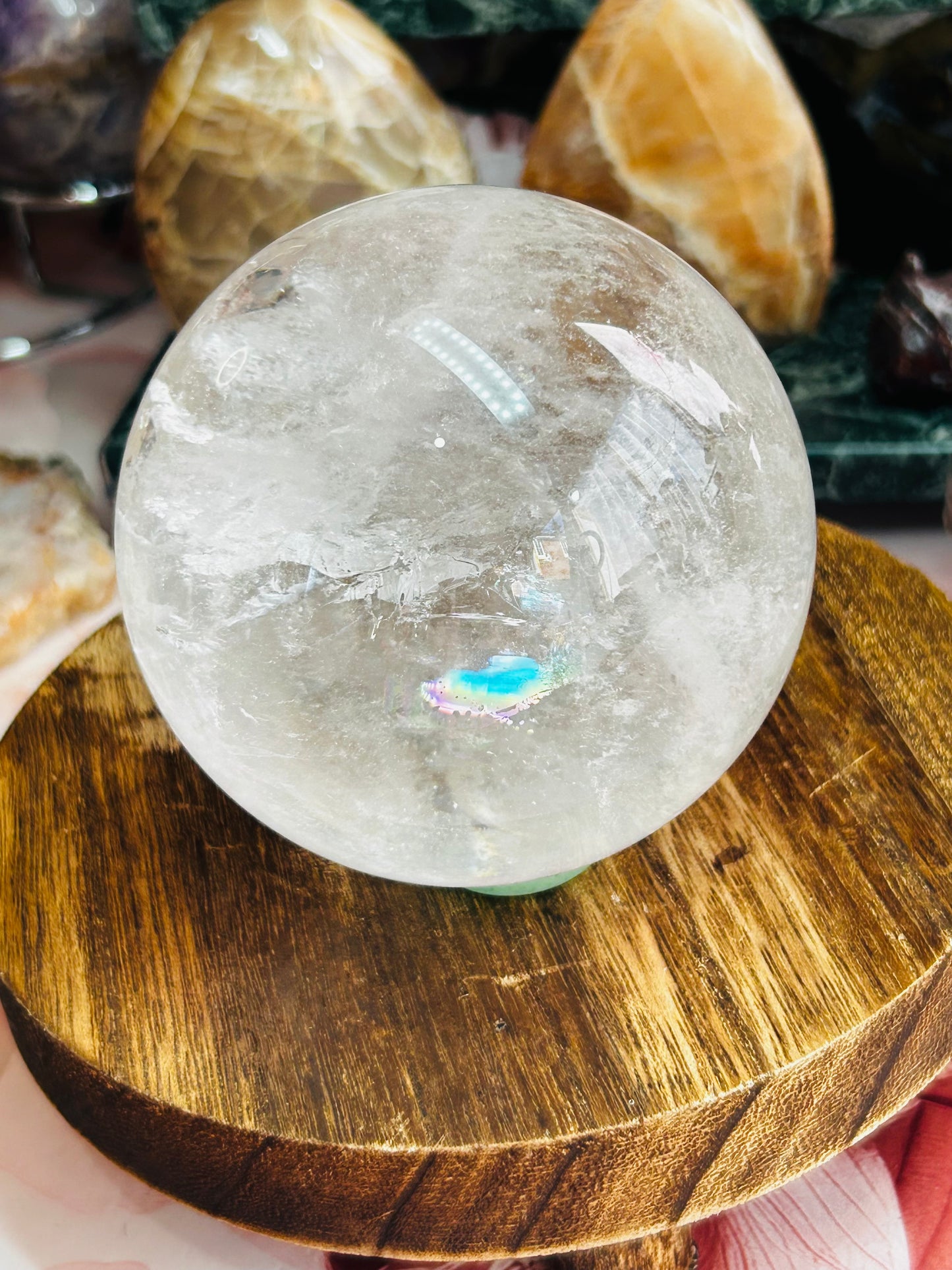 Clear quartz sphere