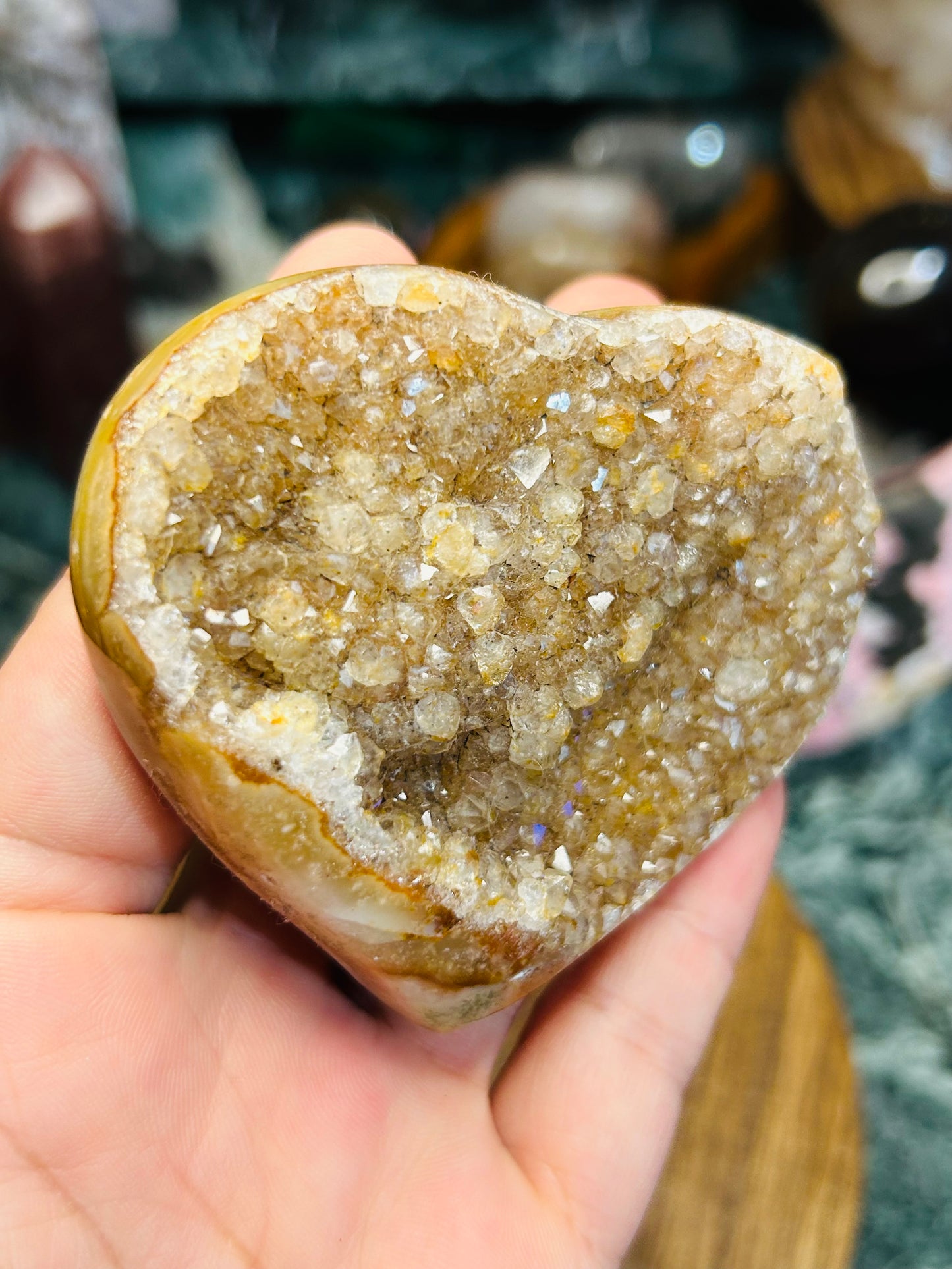 Rainbow amethyst heart