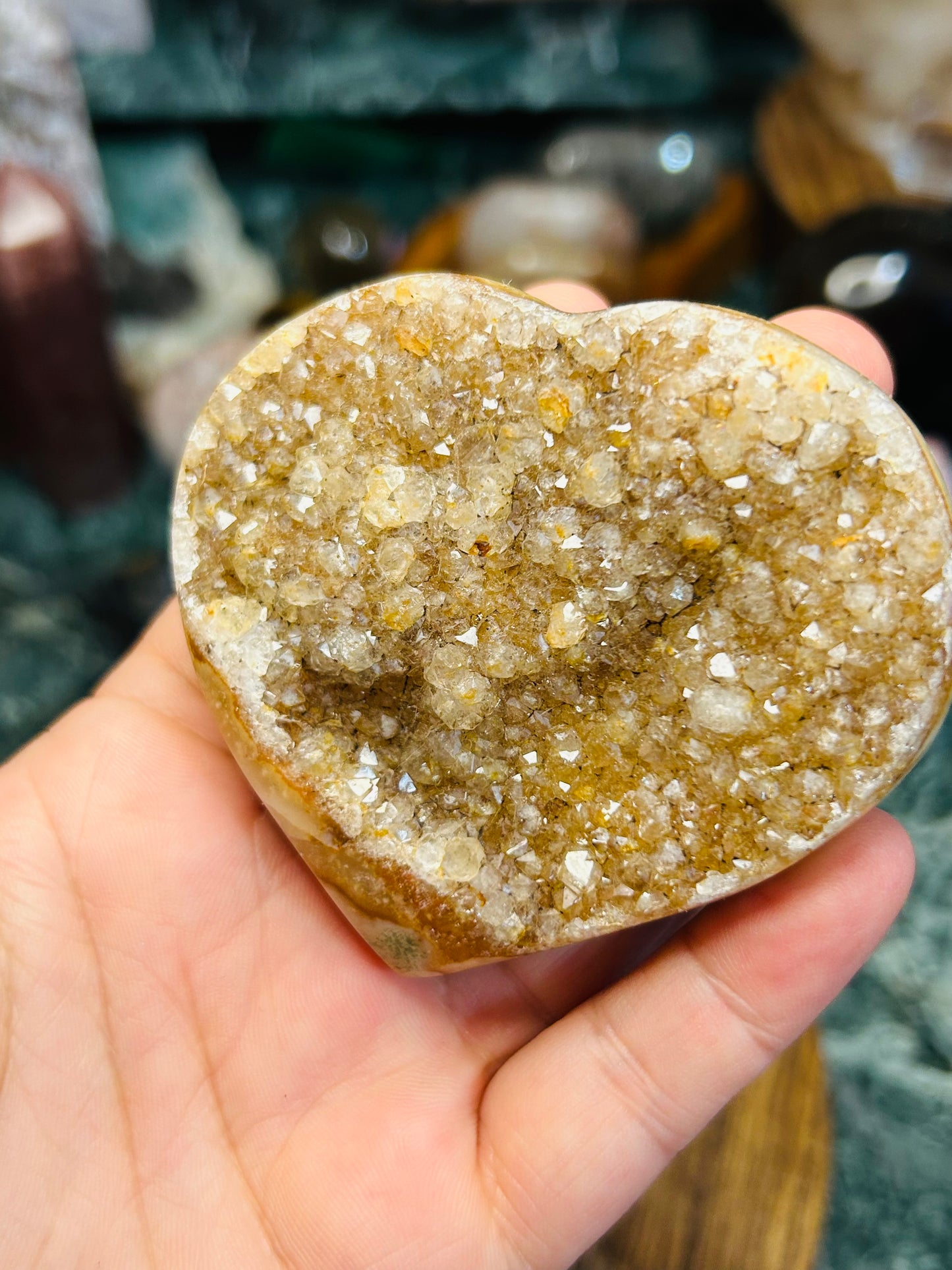 Rainbow amethyst heart