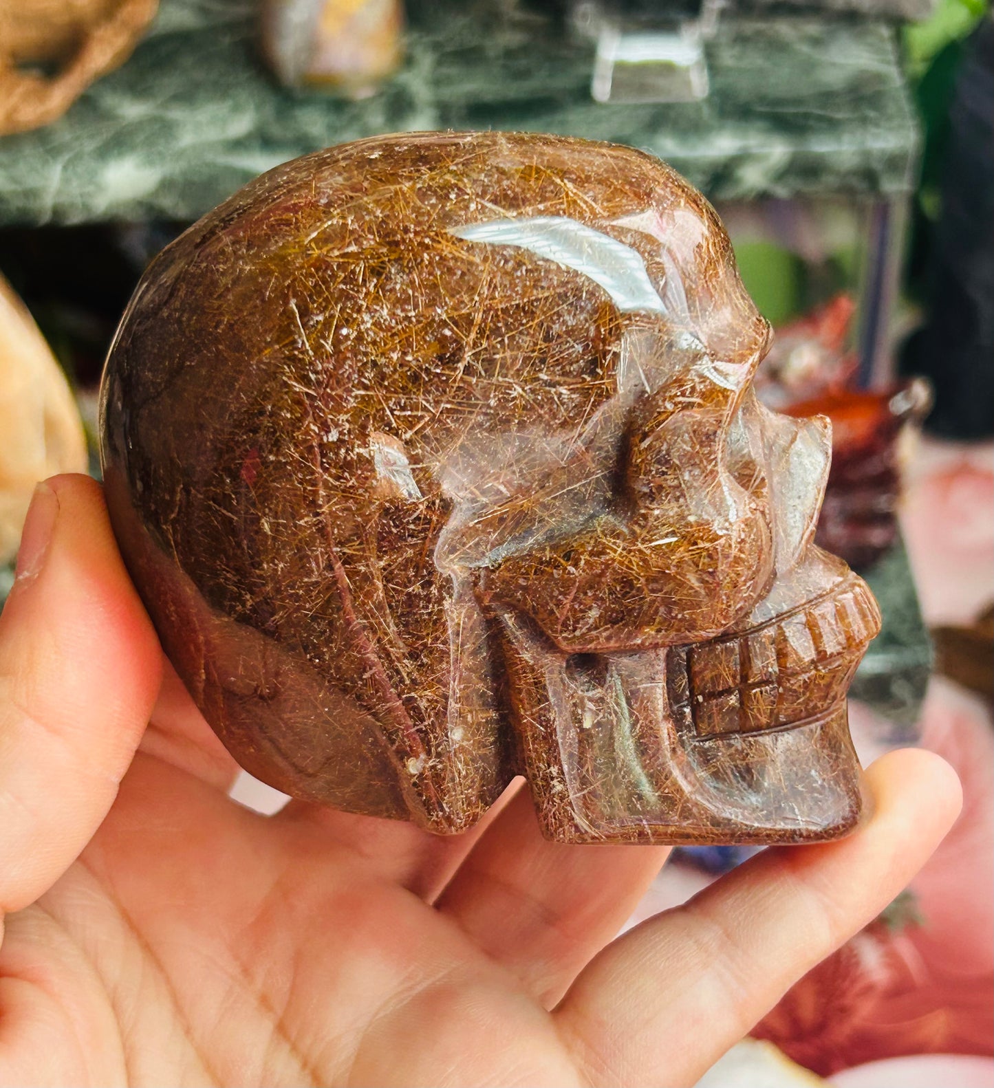 Red rutile skull
