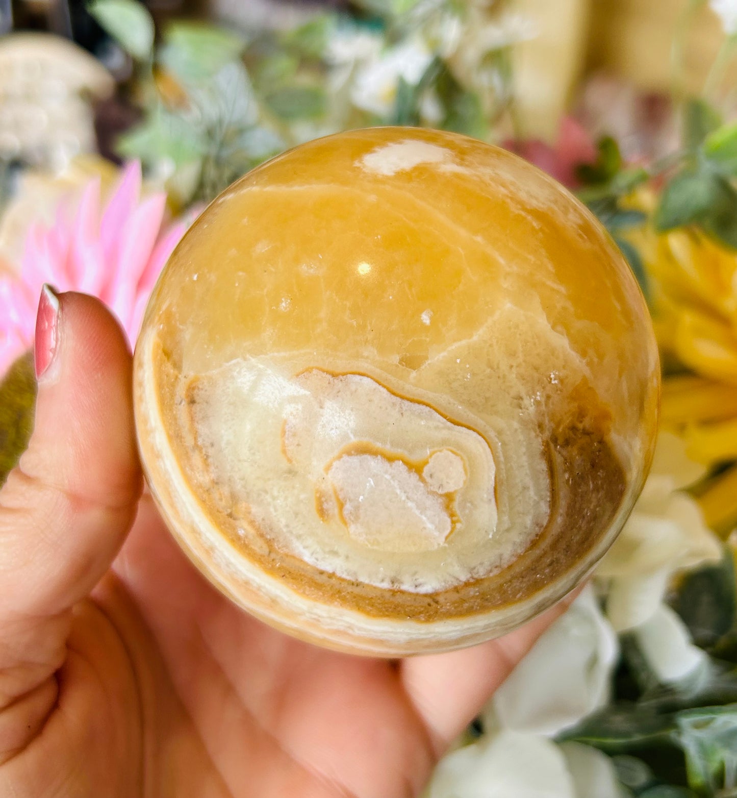 Orange calcite sphere