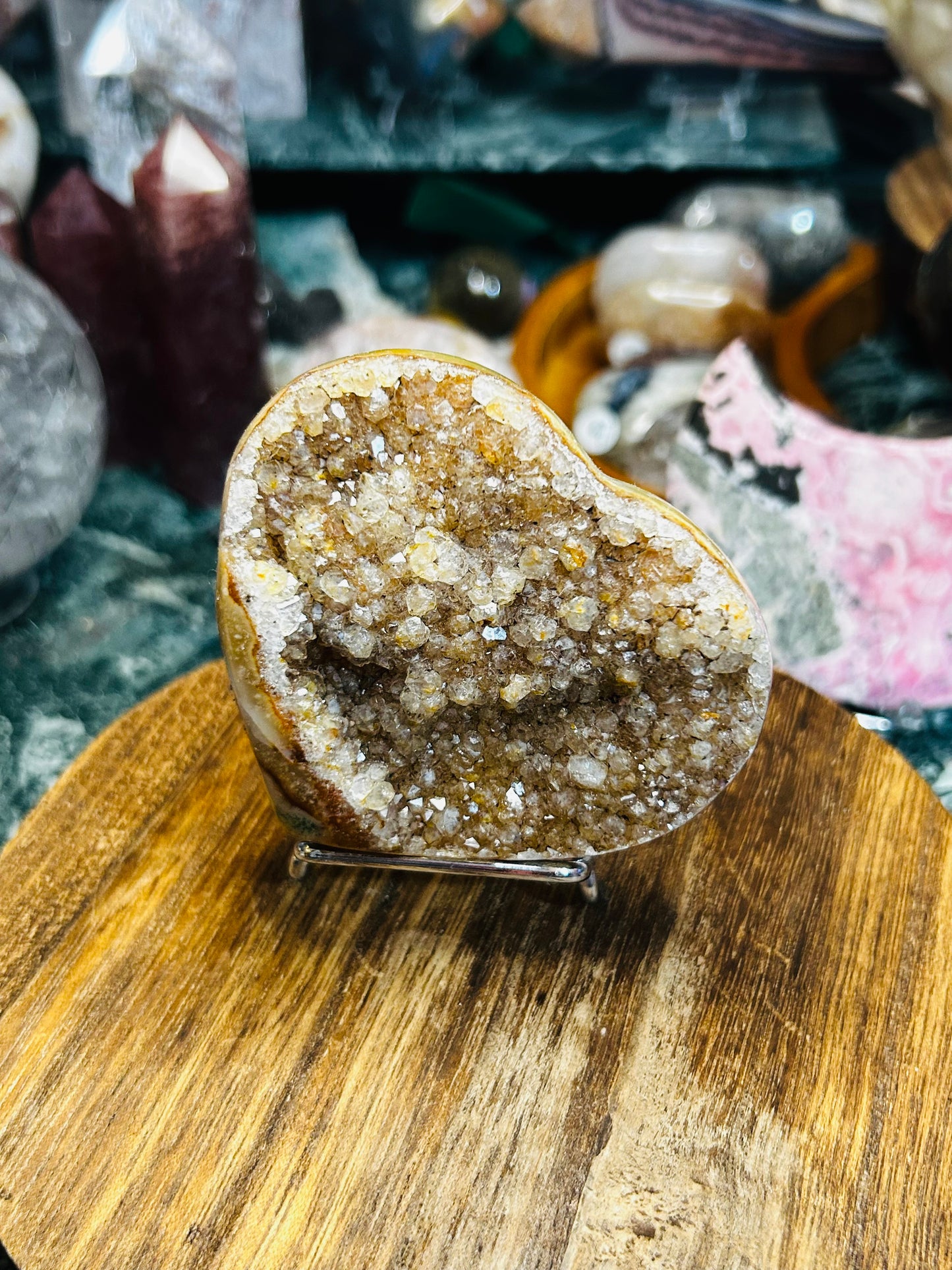 Rainbow amethyst heart