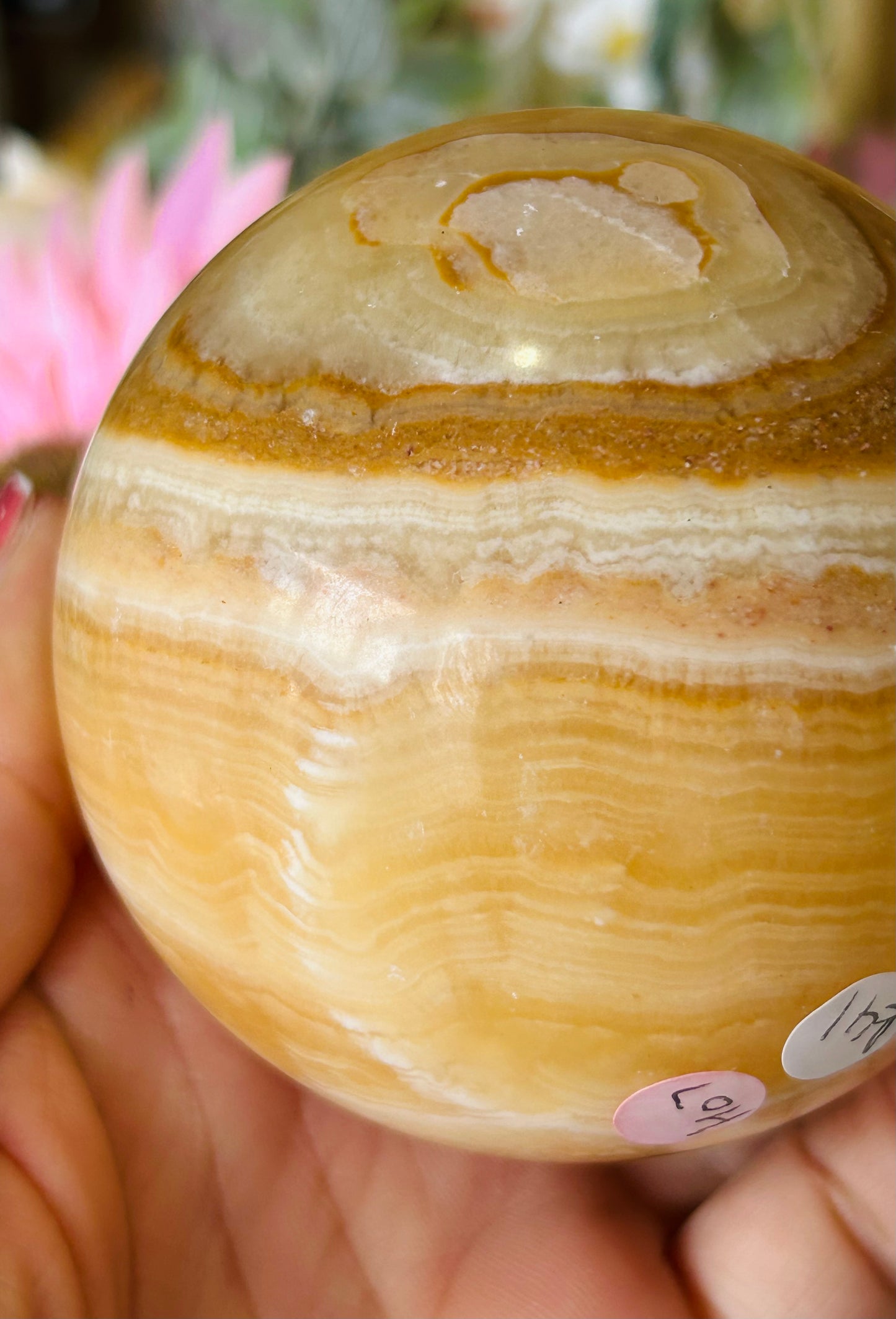 Orange calcite sphere
