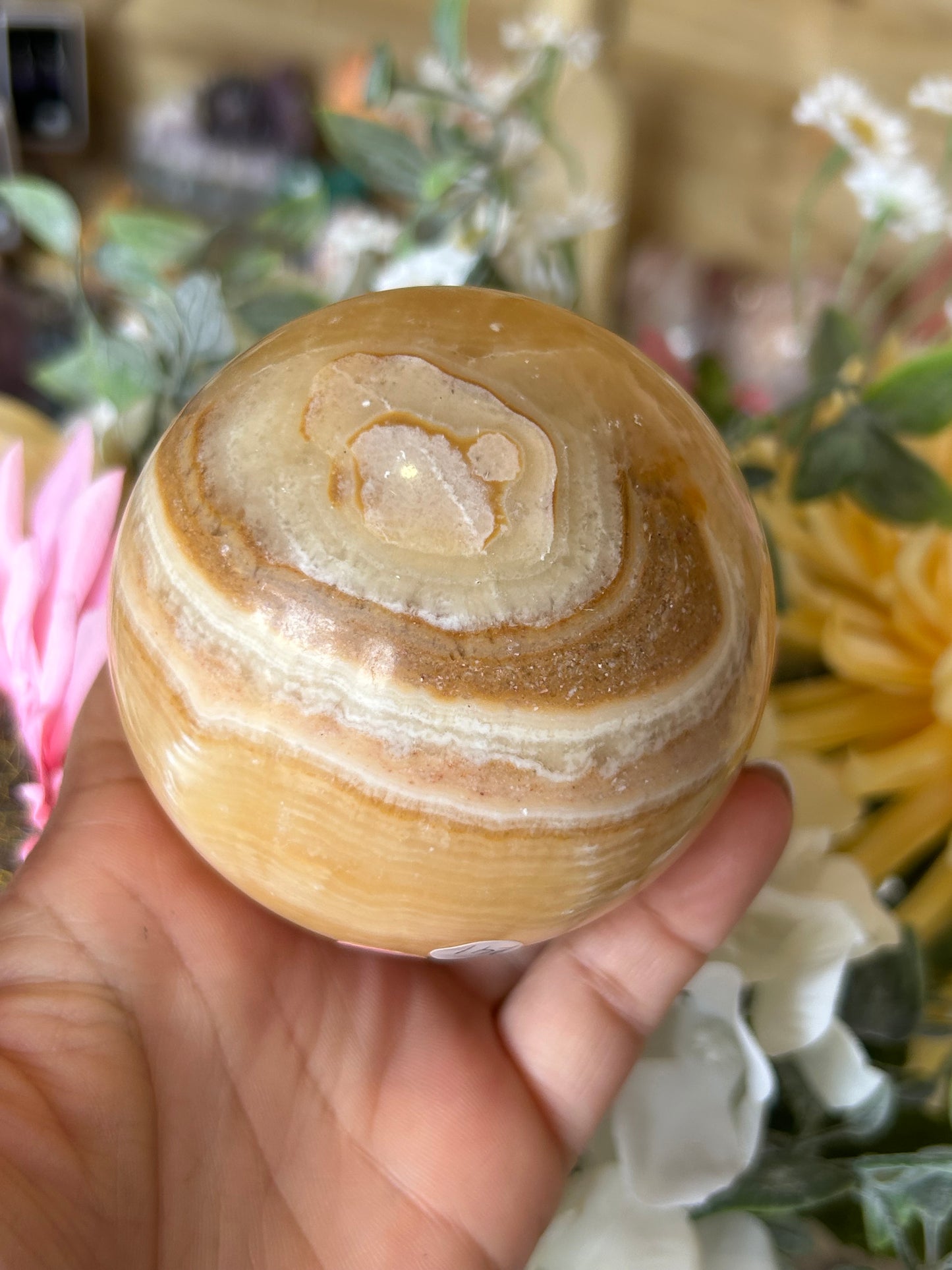 Orange calcite sphere