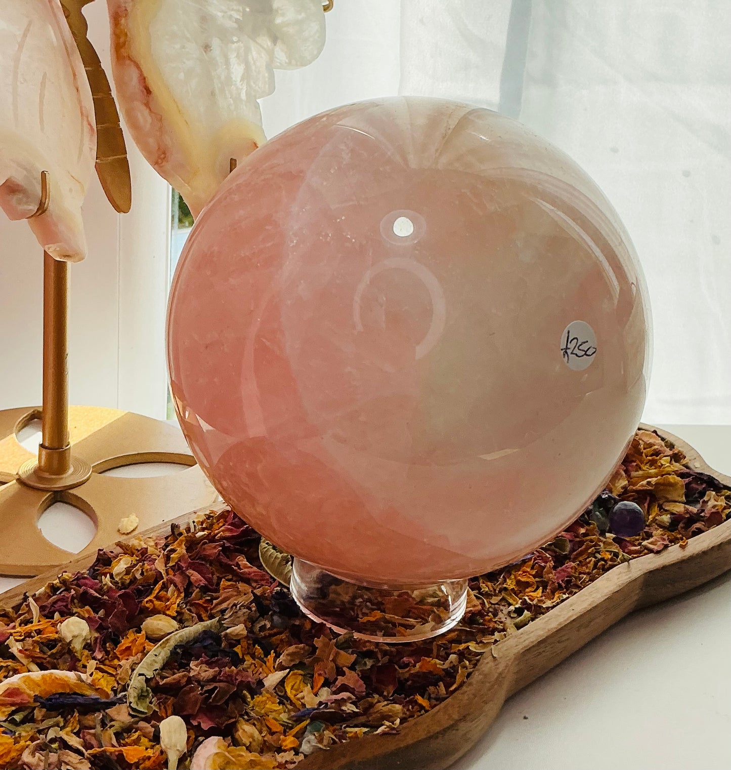 Rose quartz sphere £250