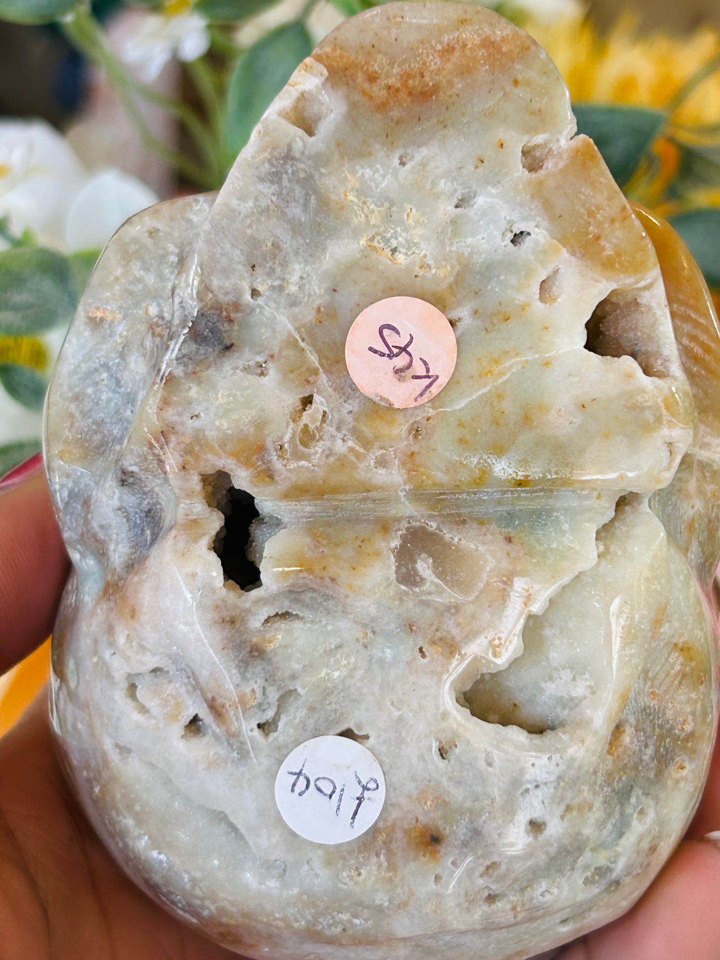 Caribbean calcite druzy skull