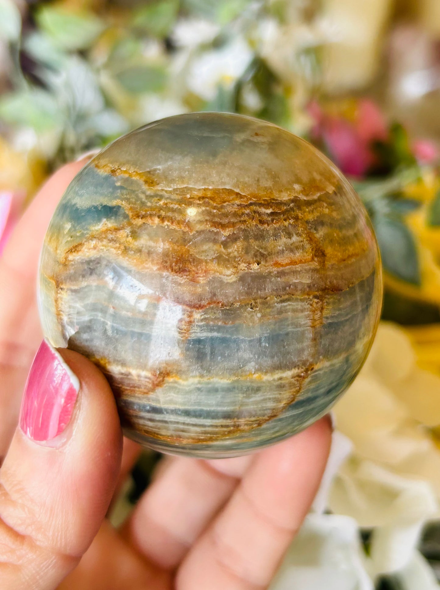 Blue onyx sphere