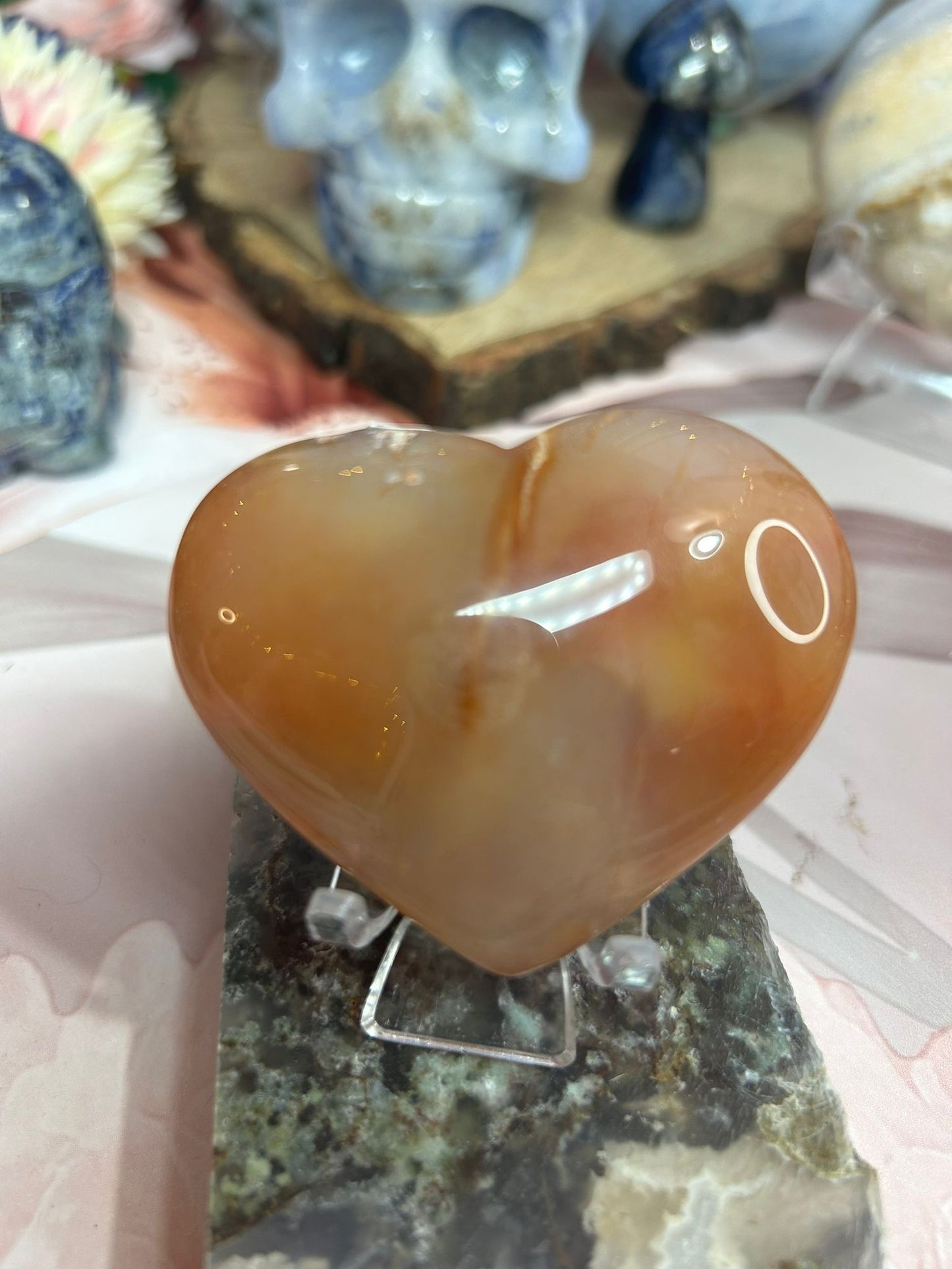 Carnelian druzy heart