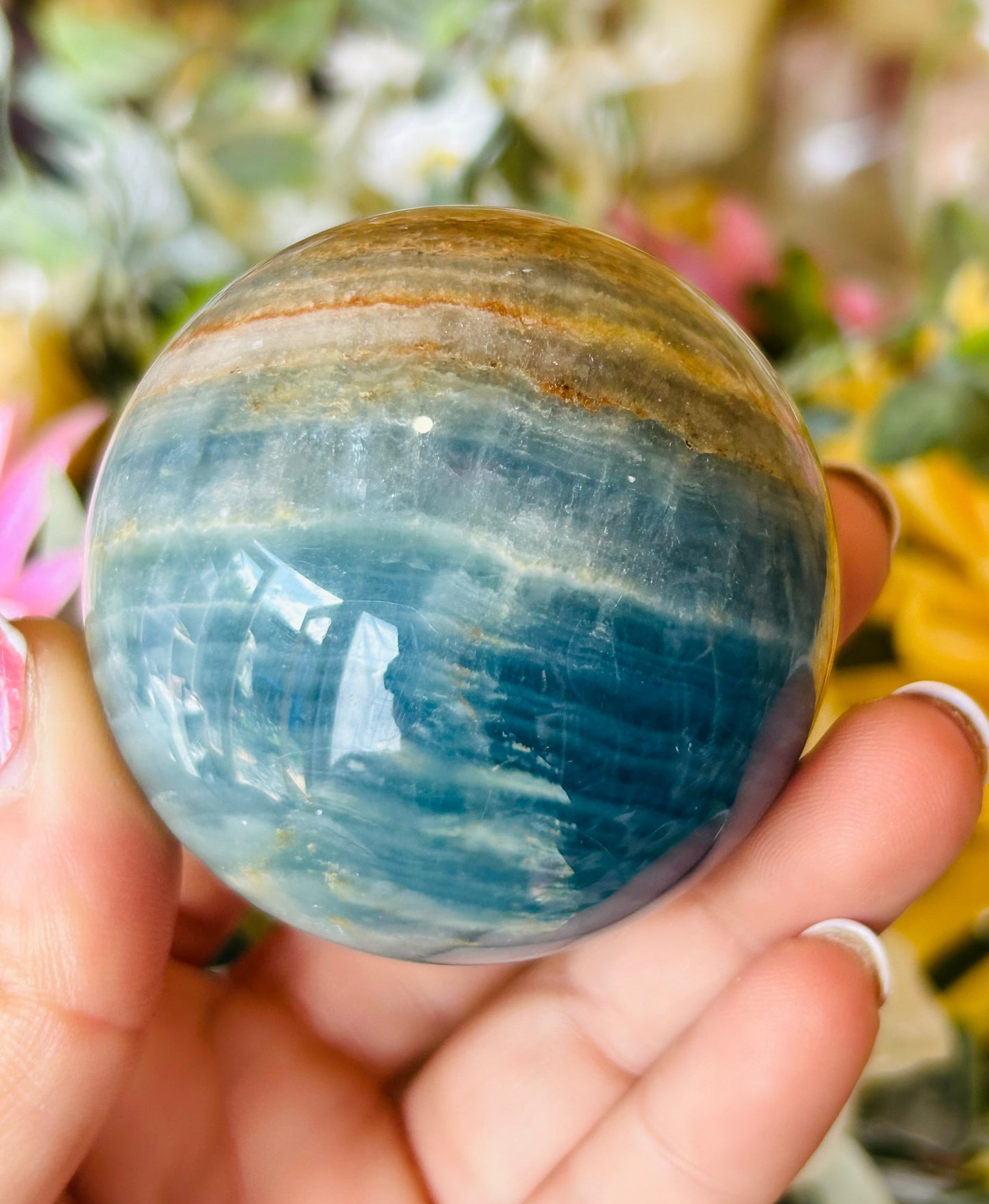 Blue onyx sphere