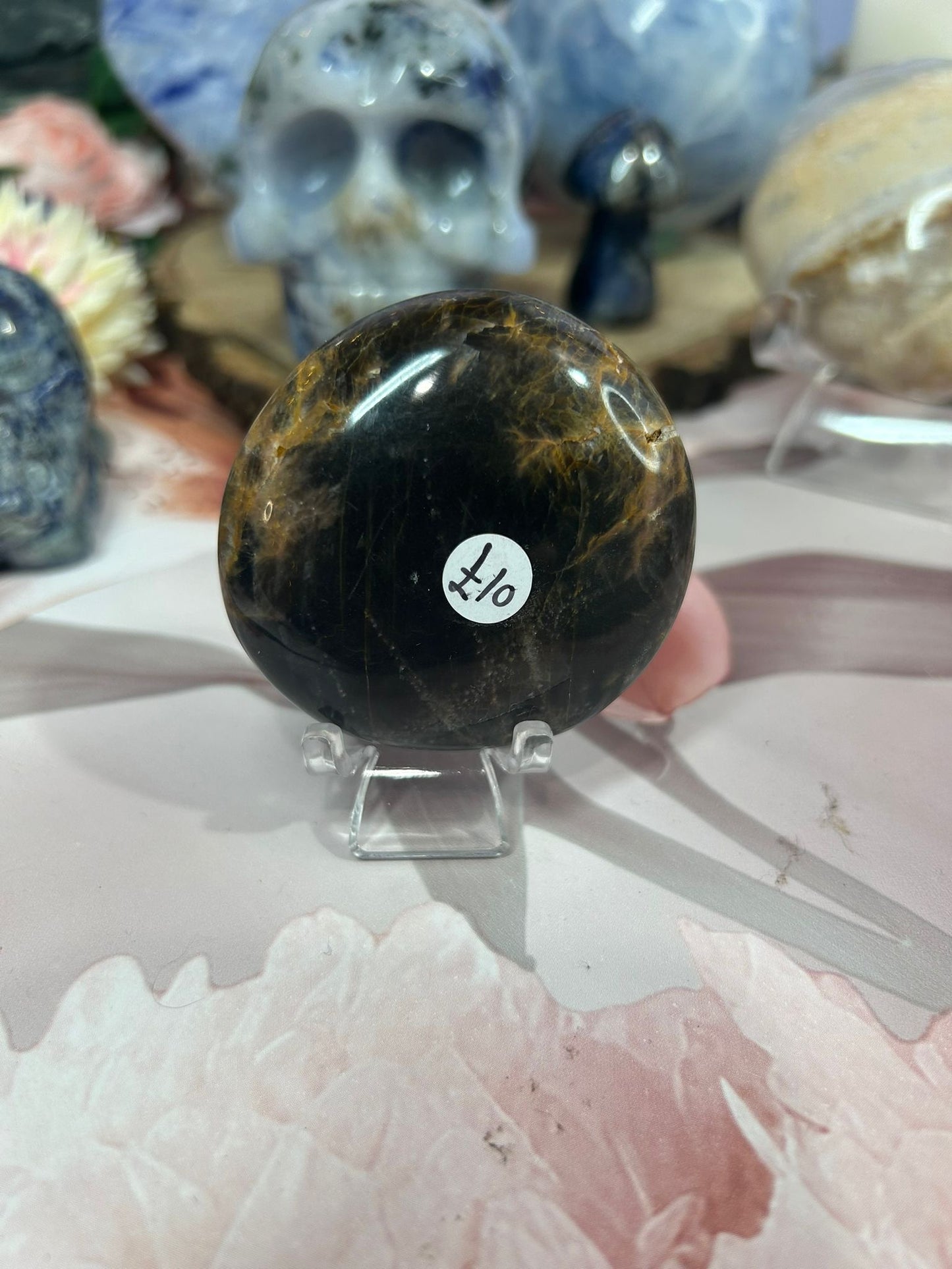 Black moonstone palmstone