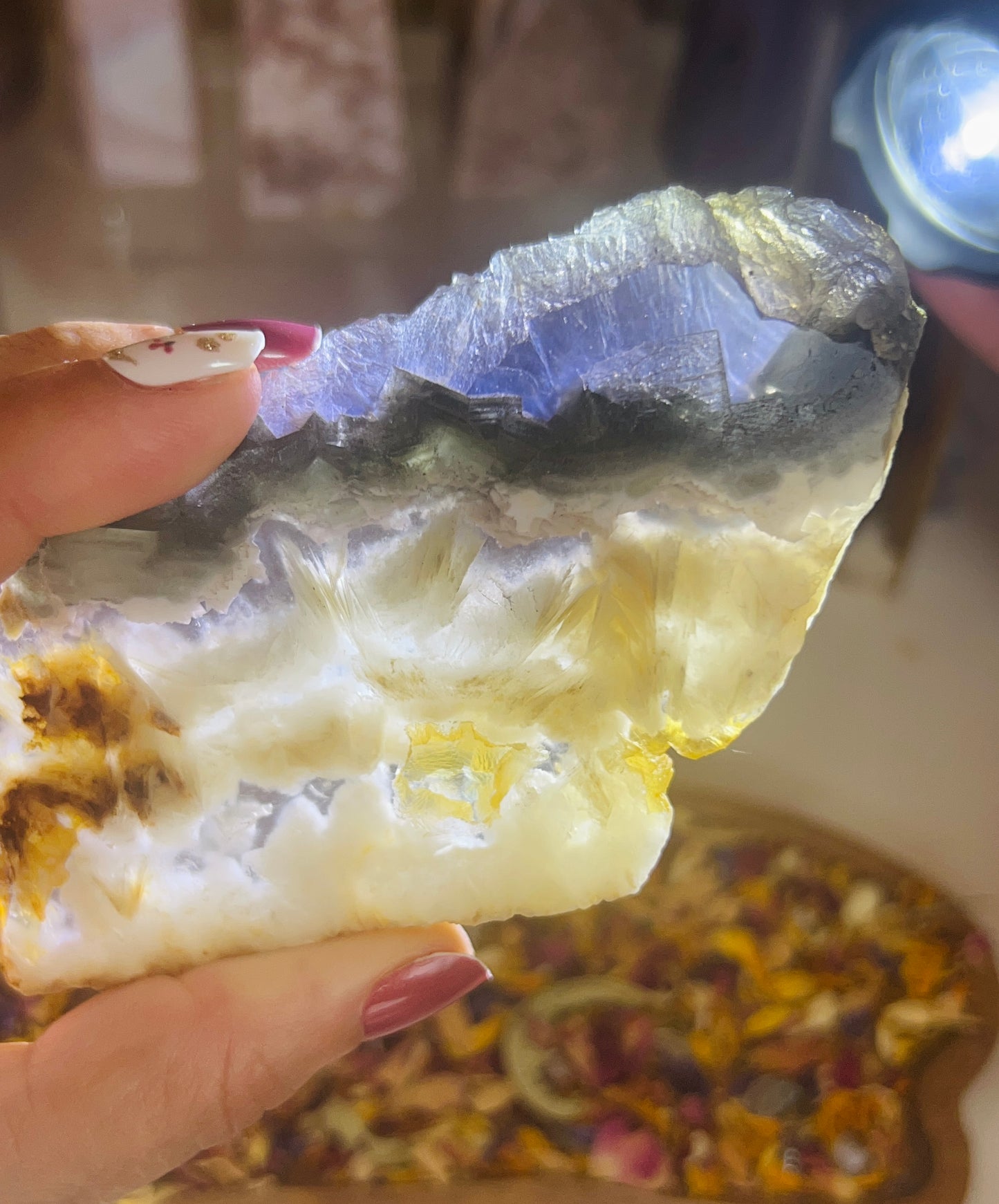 Rutile fluorite with pyrite slab