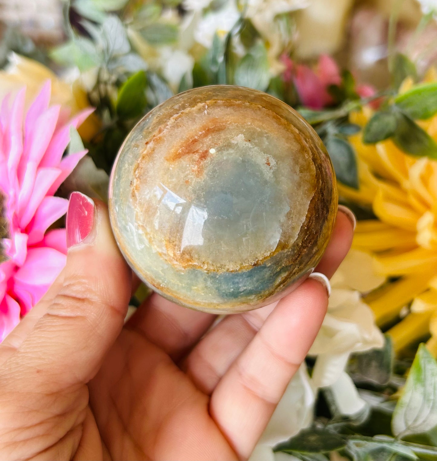 Blue onyx sphere