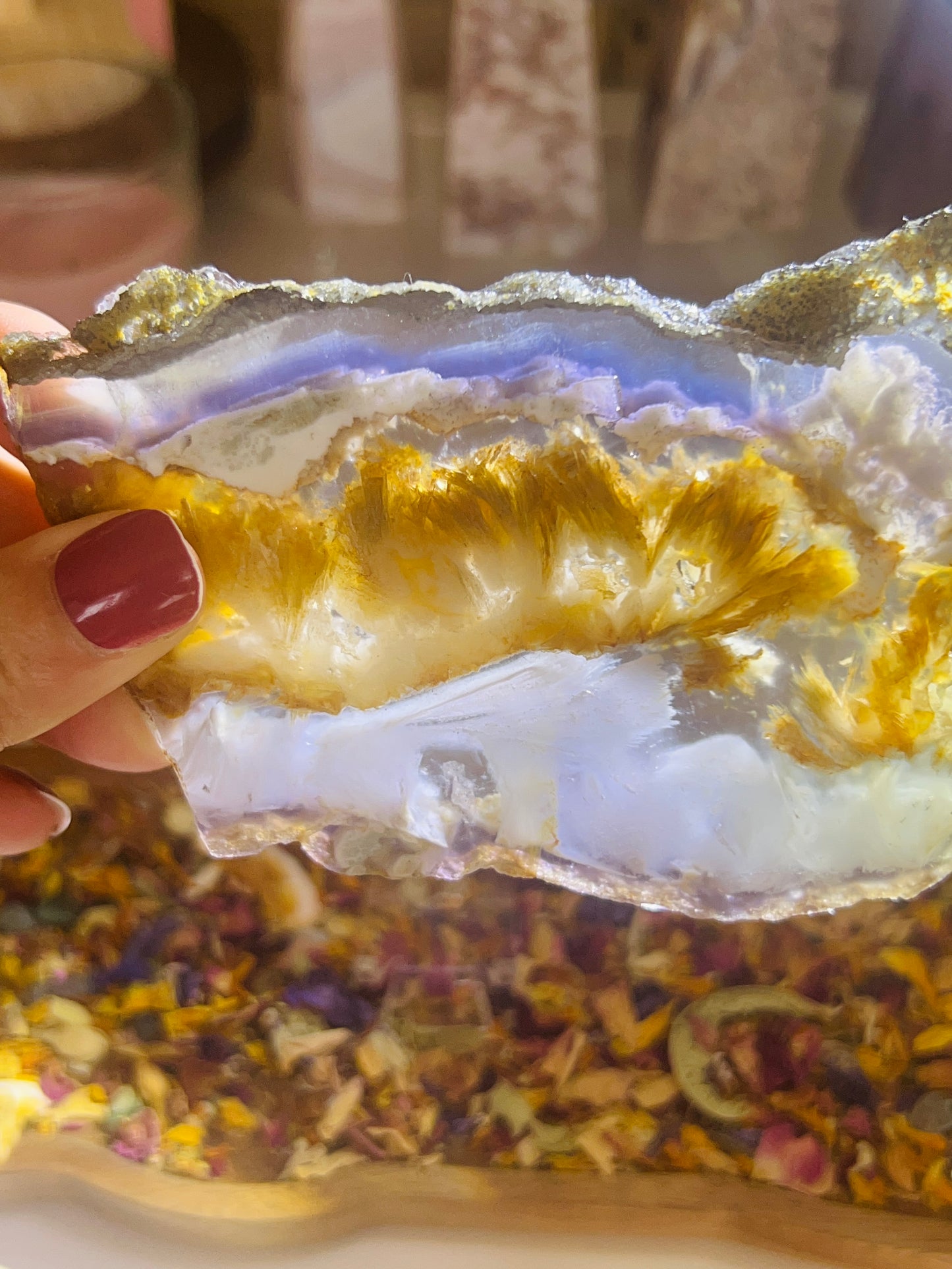 Fluorite with pyrite slab