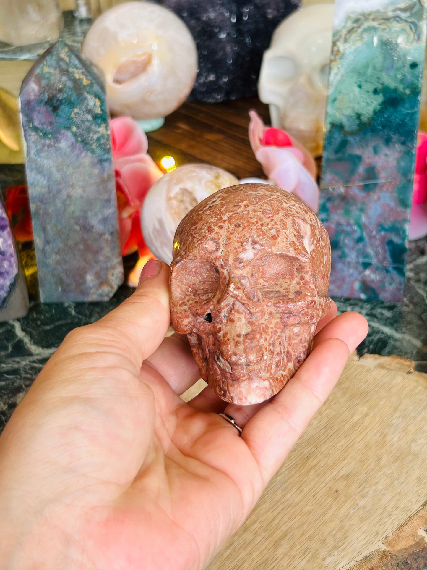 Money agate skull