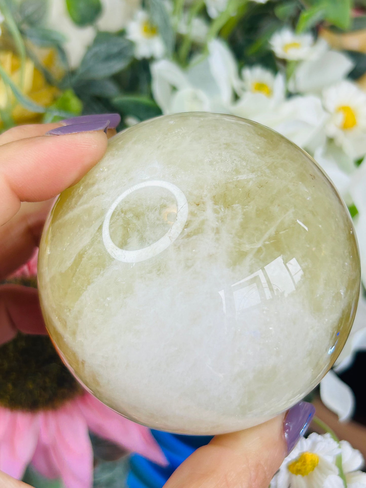 Asterism citrine sphere - heat treated