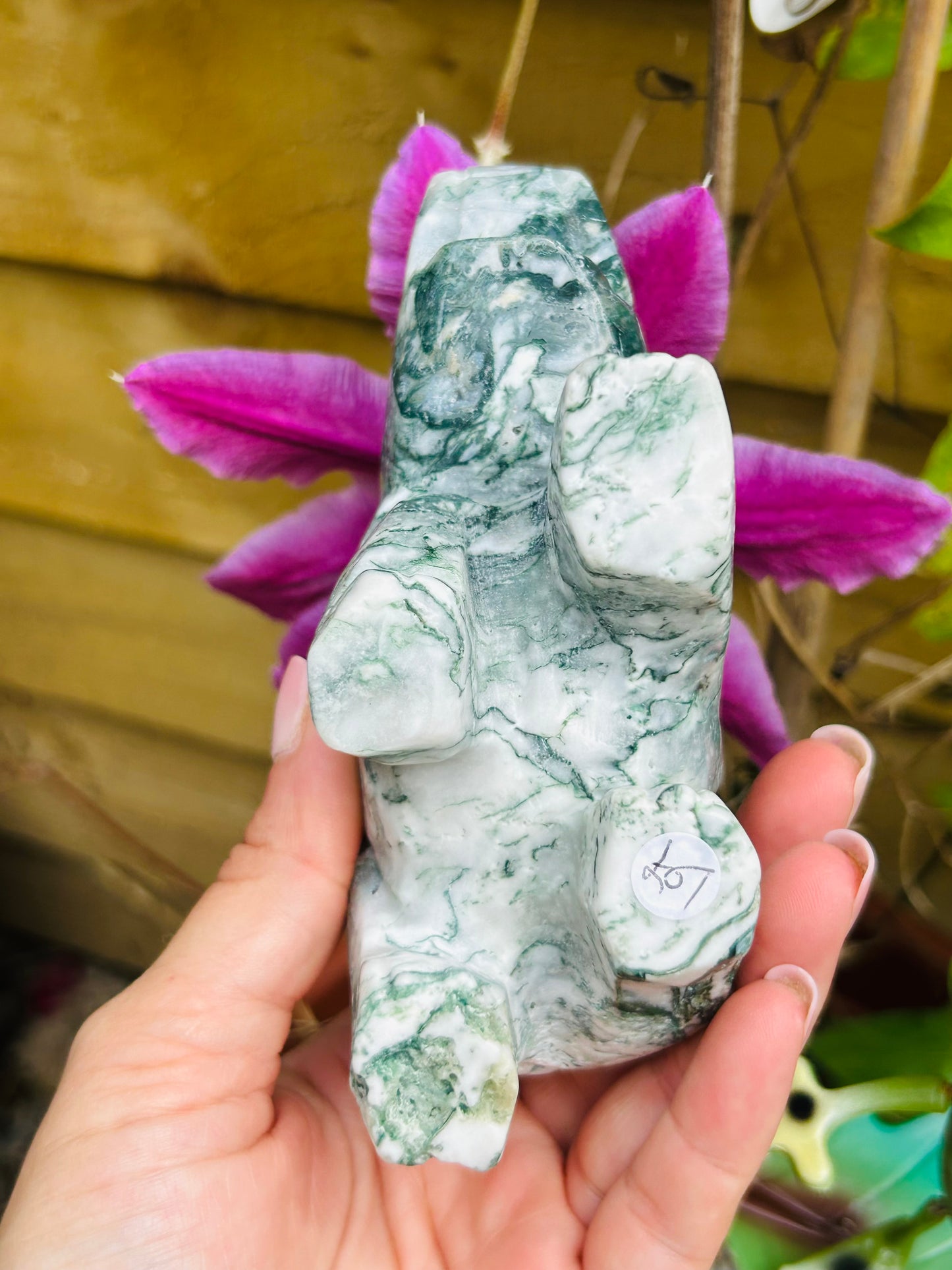 Moss agate elephant