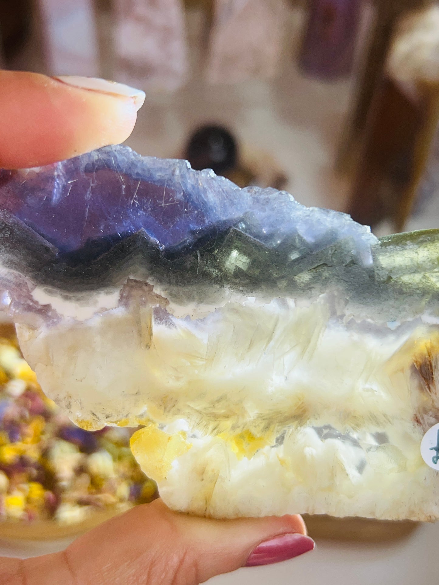 Rutile fluorite with pyrite slab