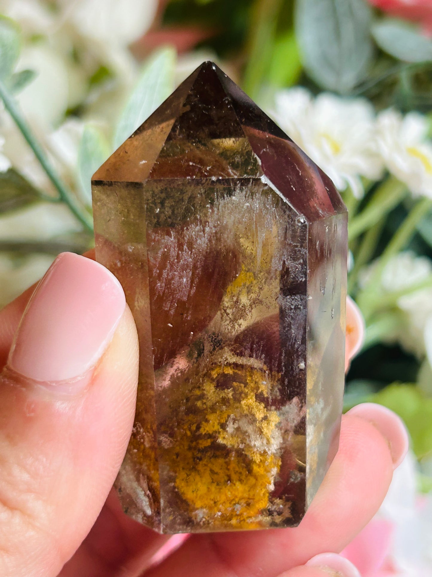 Smoky quartz with garden quartz