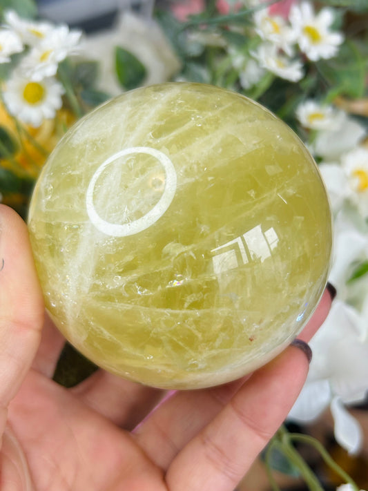 Asterism citrine sphere - heat treated
