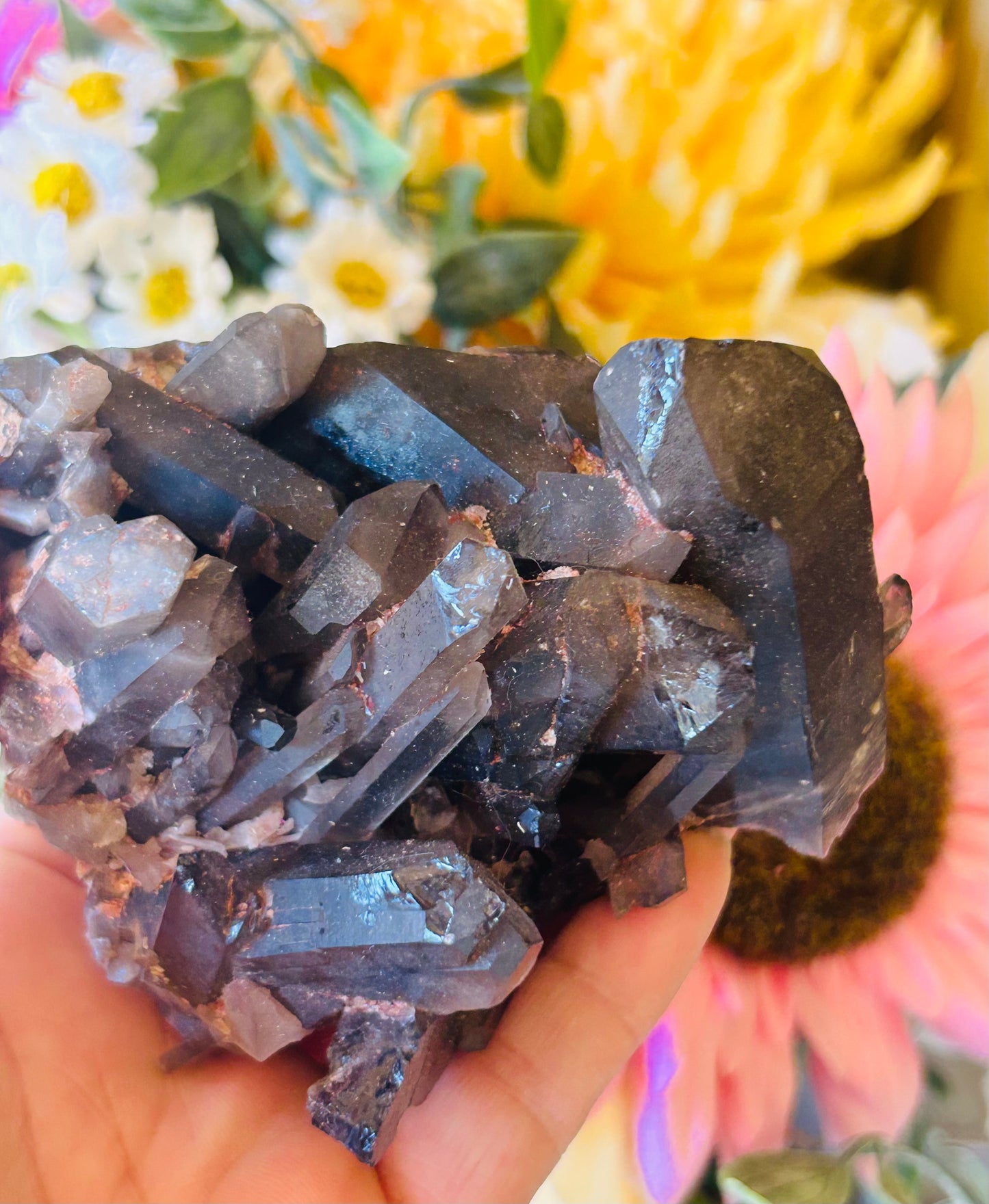Raw smoky quartz cluster