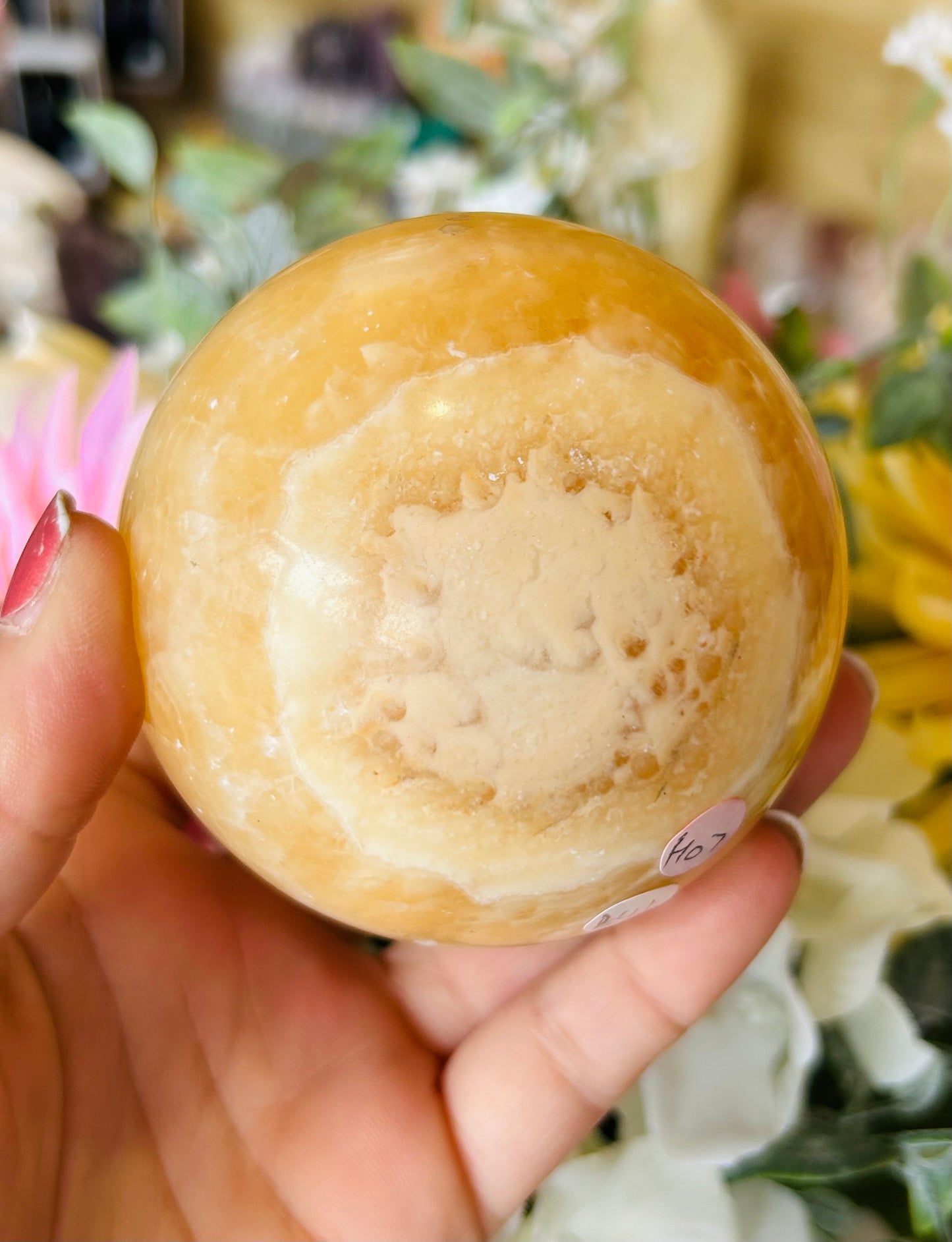 Orange calcite sphere