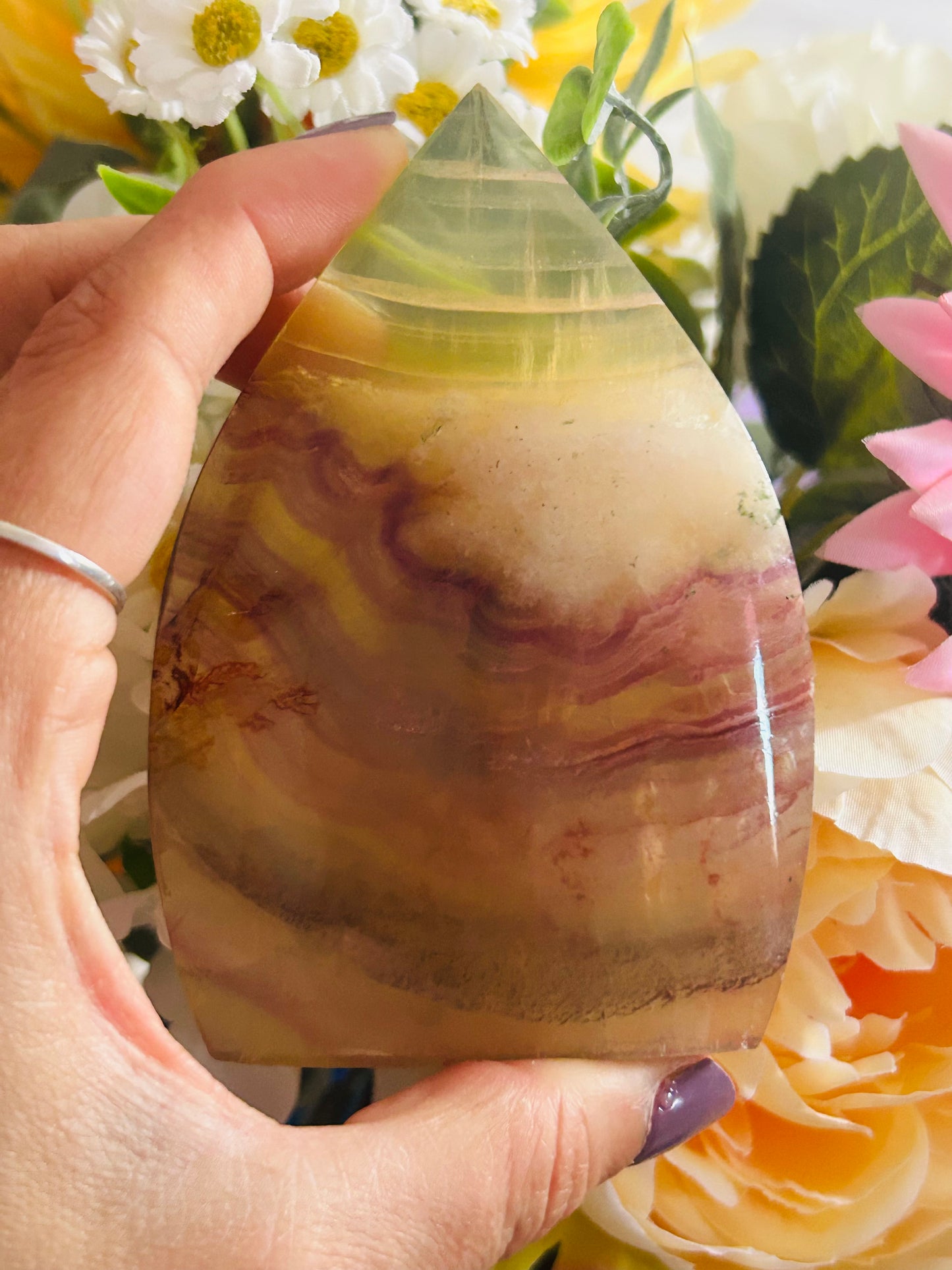 Yellow fluorite teardrop