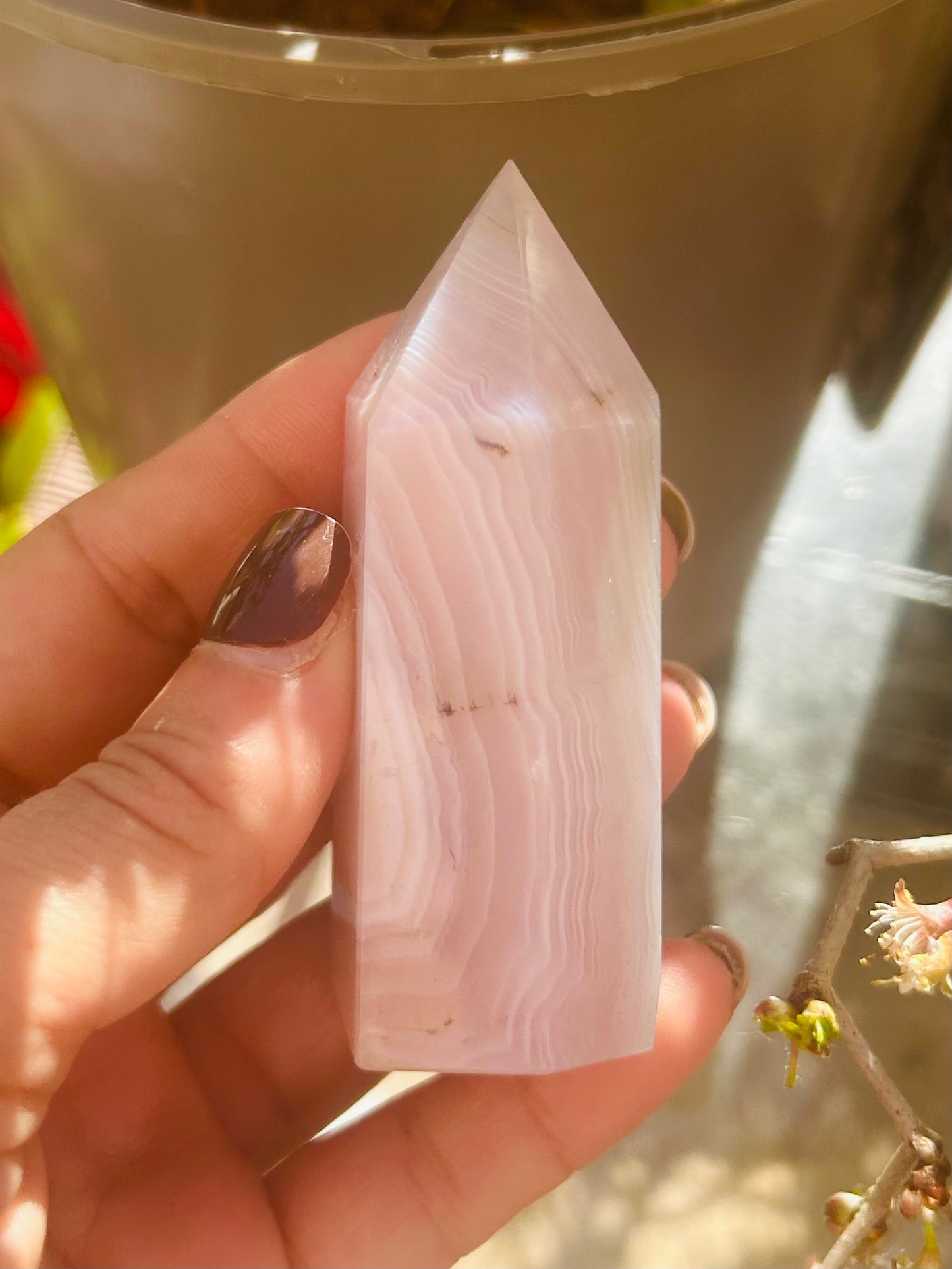 Pink agate tower