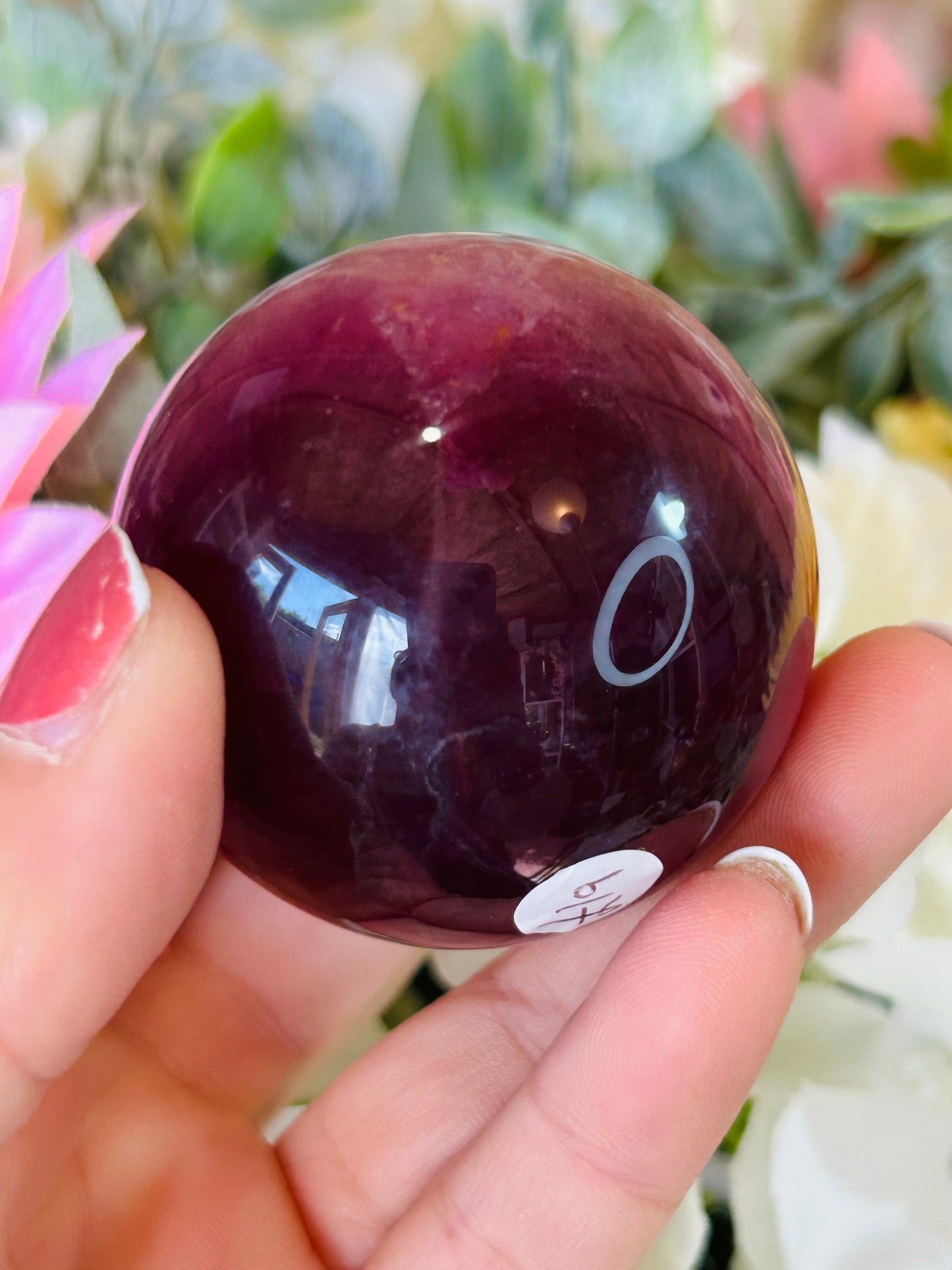 Purple fluorite sphere