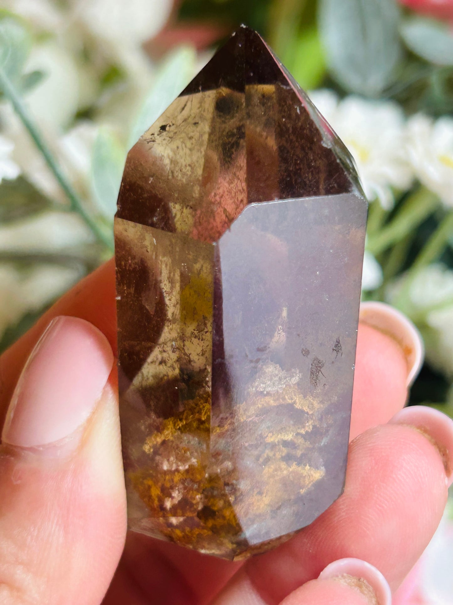 Smoky quartz with garden quartz