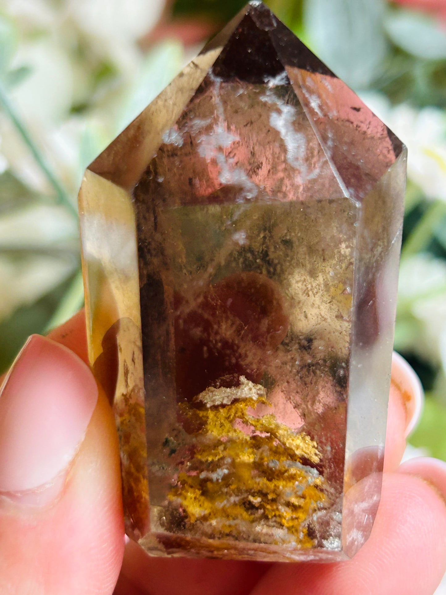 Smoky quartz with garden quartz