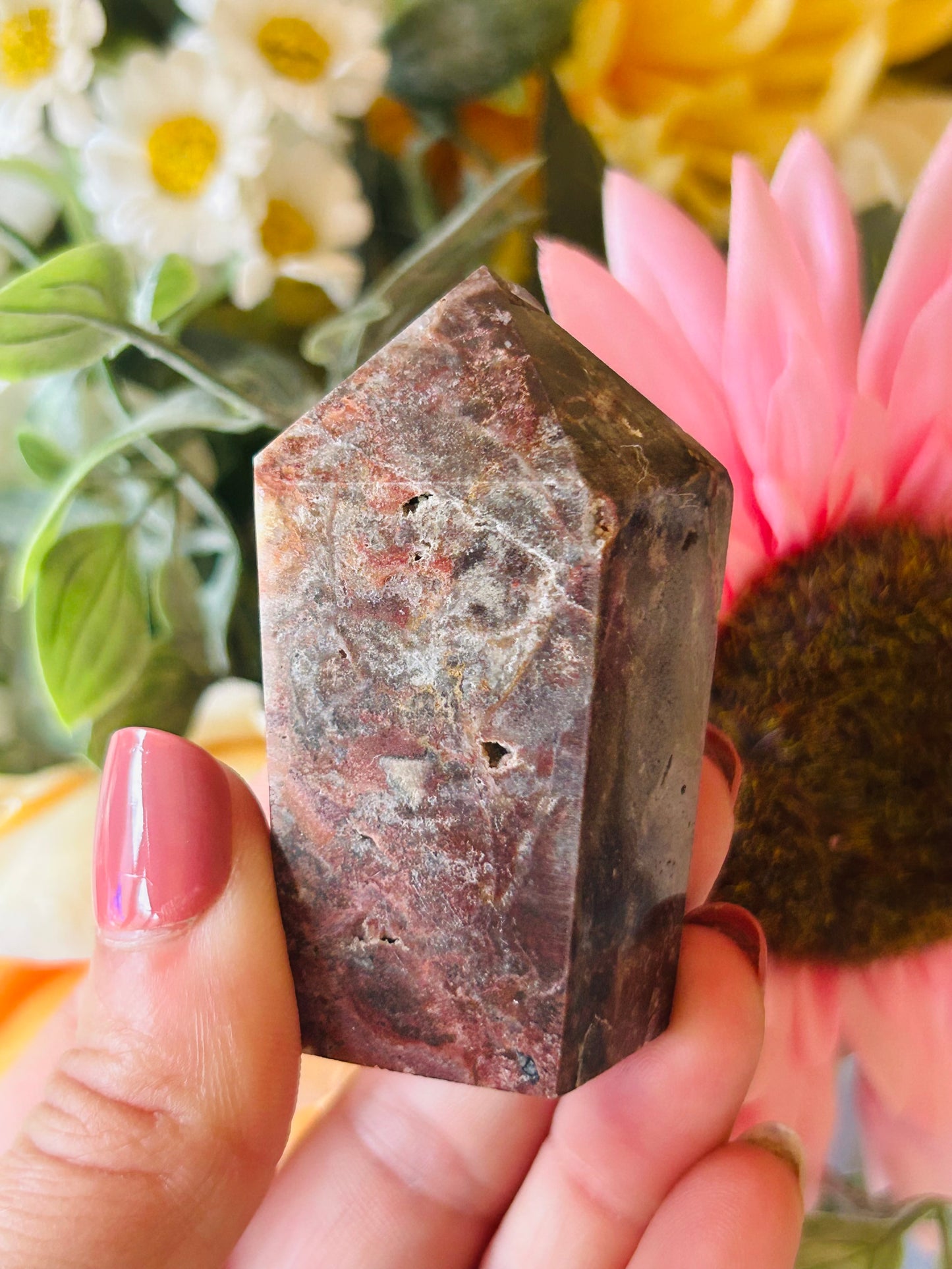 Mexican agate chunky small tower