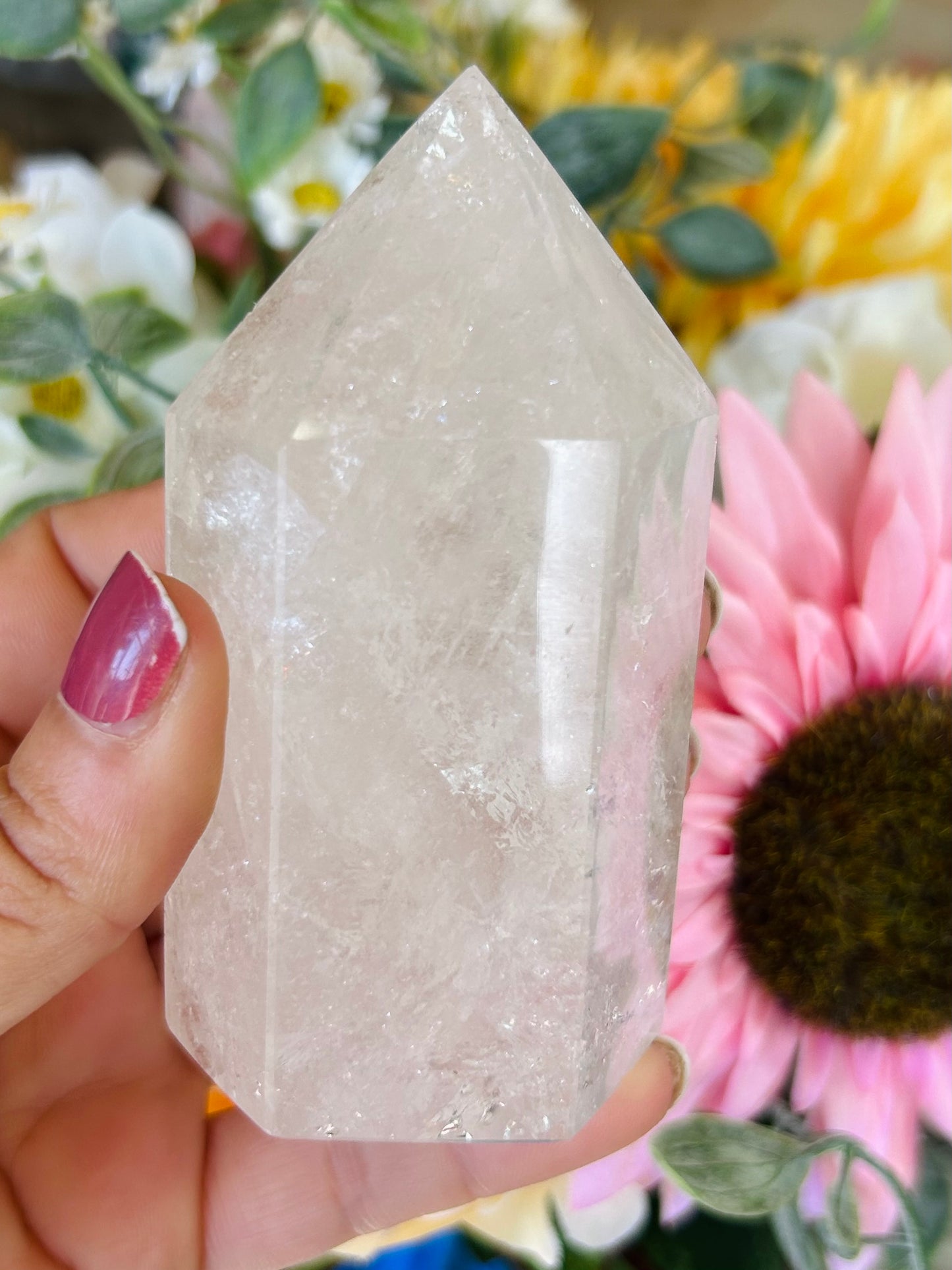 Clear quartz tower