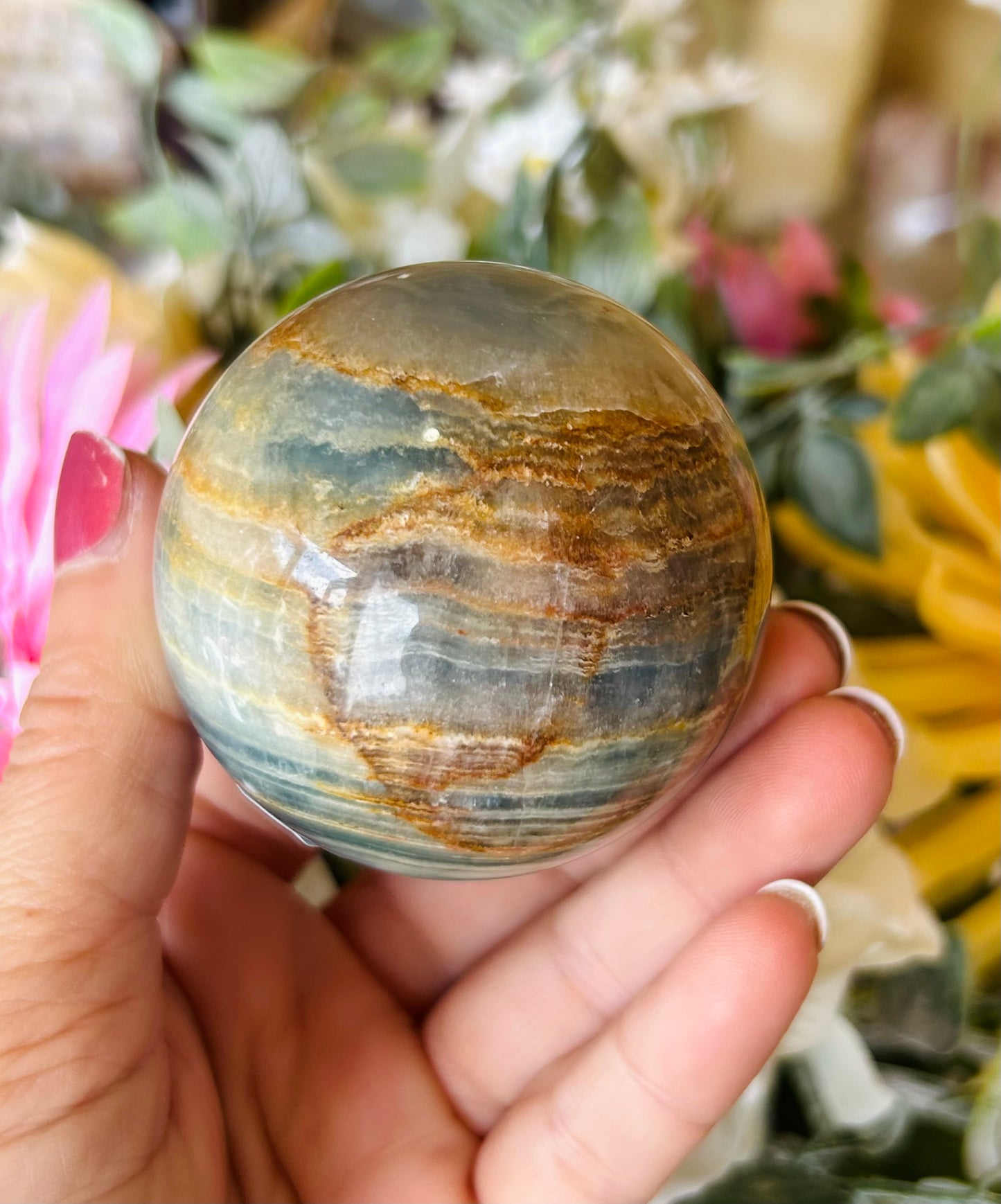 Blue onyx sphere