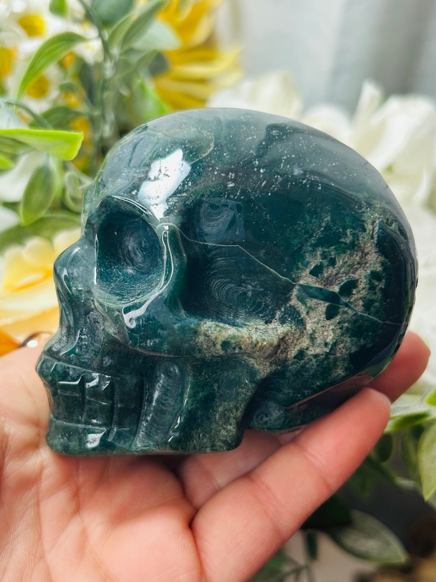 Ocean jasper skull