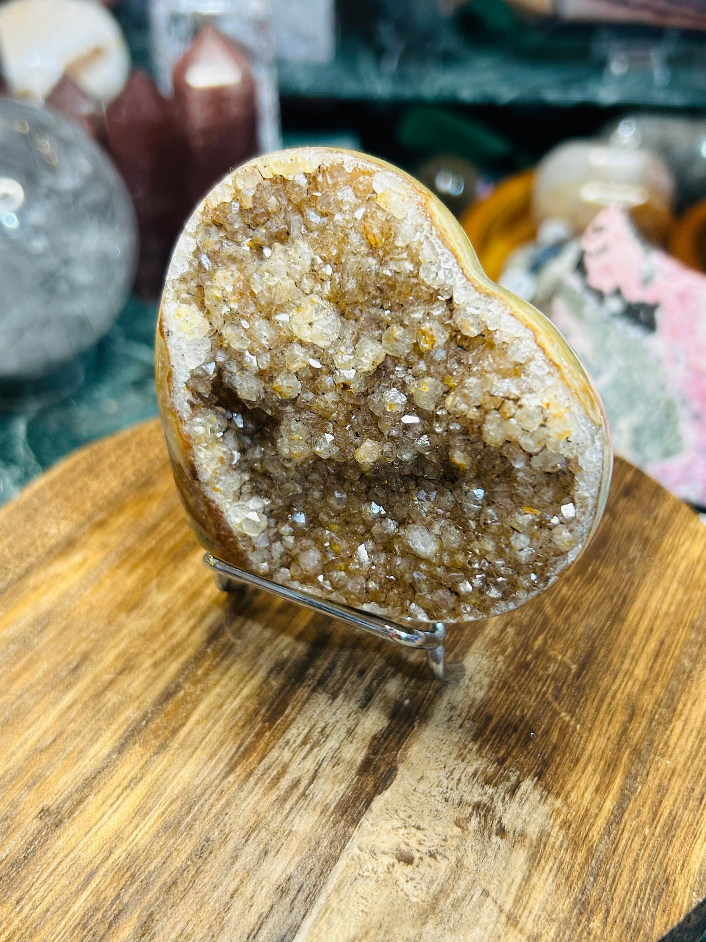 Rainbow amethyst heart