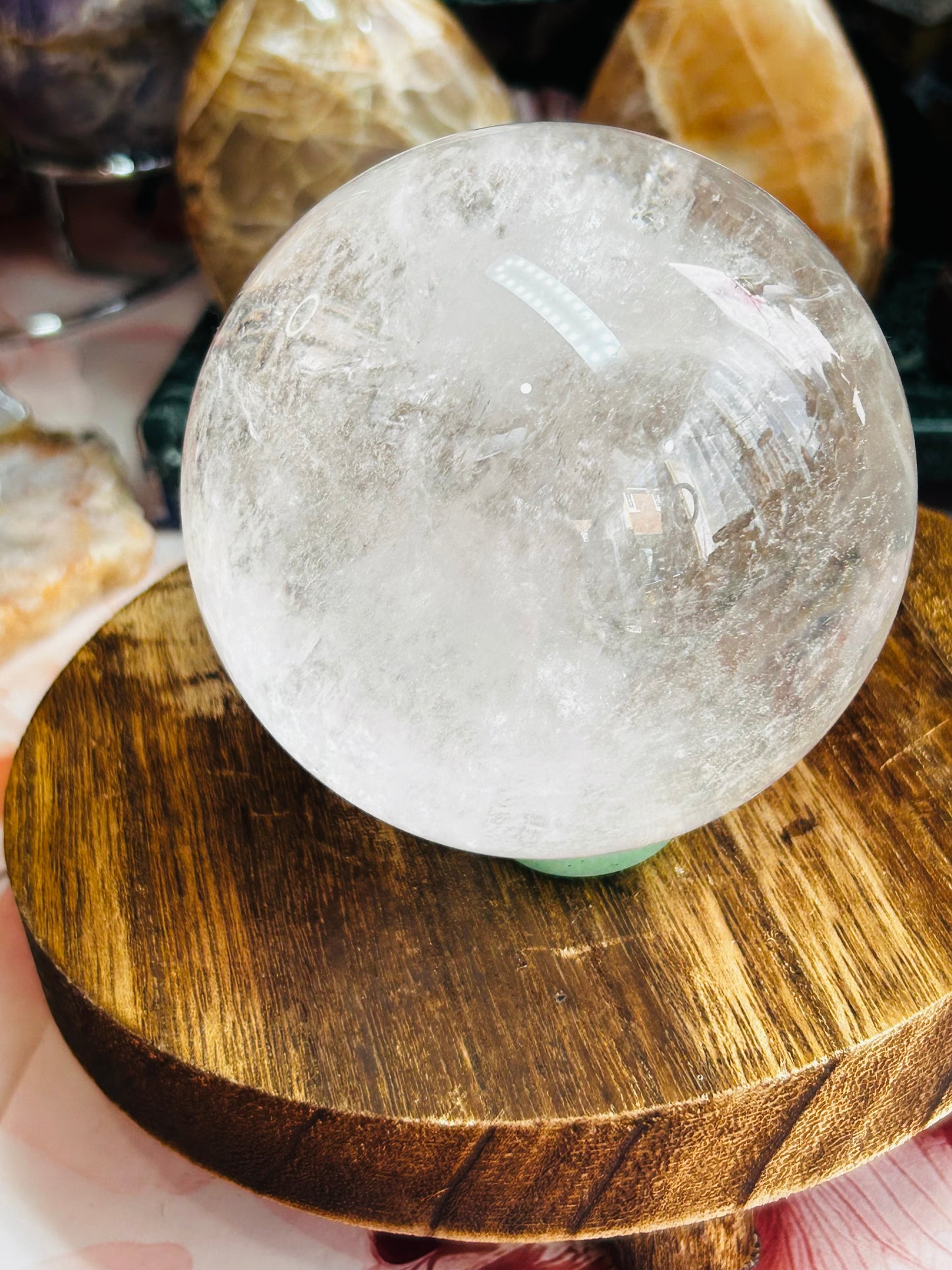 Clear quartz sphere